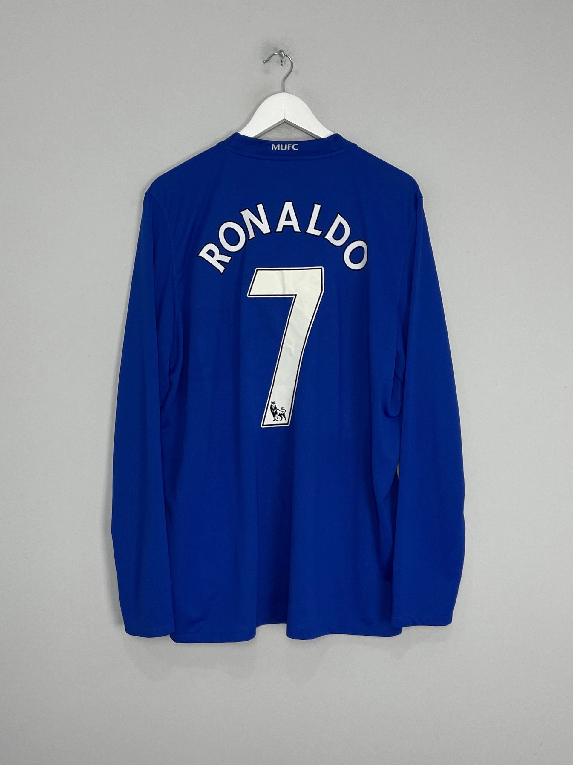 2008/09 MANCHESTER UNITED RONALDO #7 L/S THIRD SHIRT (XL) NIKE Street Style Bonded Stitch Details