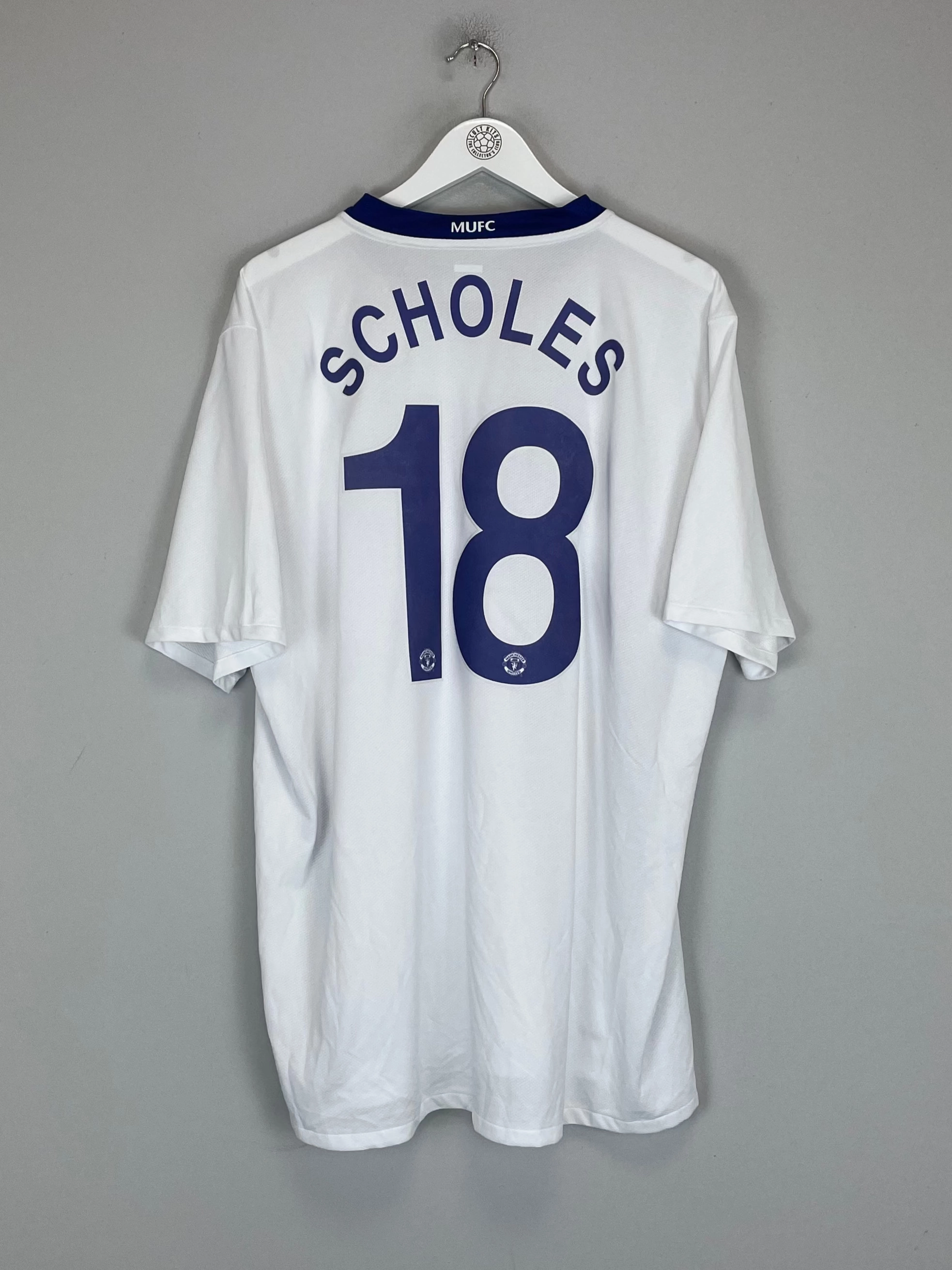 2008/09 MANCHESTER UNITED SCHOLES #18 AWAY SHIRT (XXL) NIKE Breathable mesh