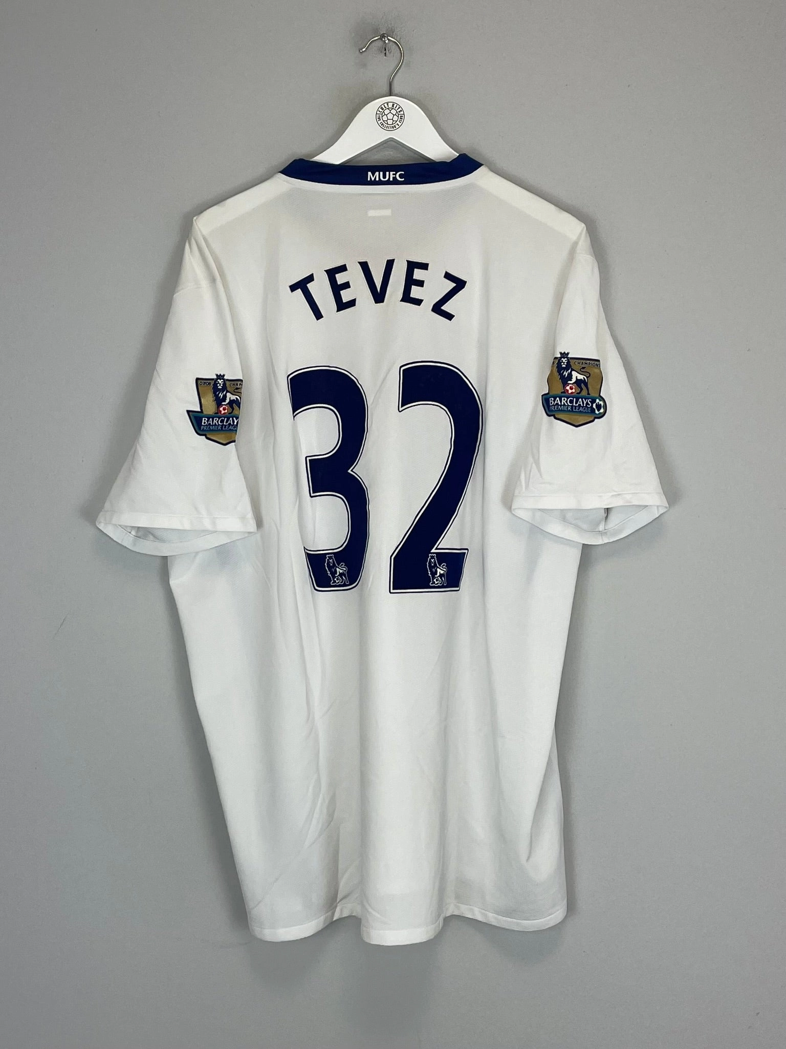 2008/09 MANCHESTER UNITED TEVEZ #32 AWAY SHIRT (XXL) NIKE Core Feel Reinforced Hems
