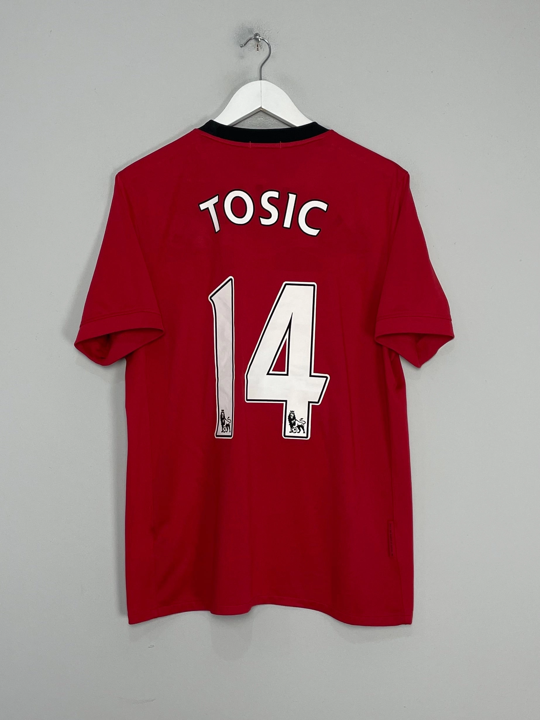 High Motion Variable Density Knit 2009/10 MANCHESTER UNITED TOSIC #14 HOME SHIRT (L) NIKE