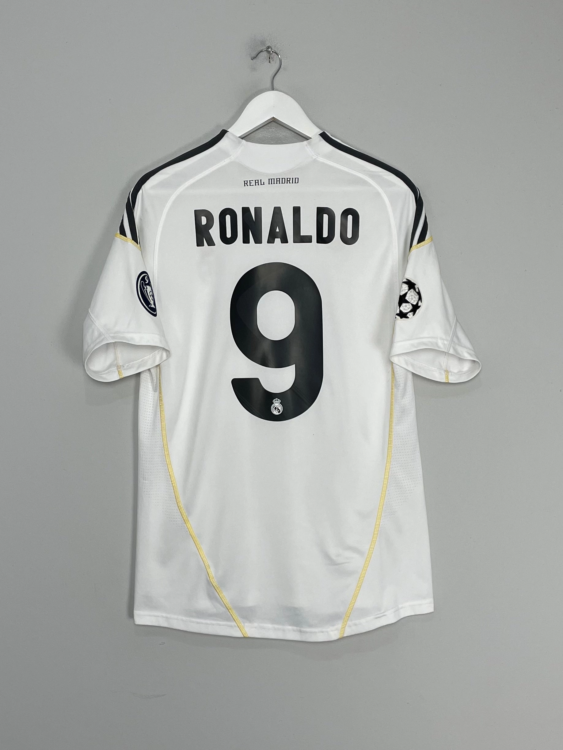 2009/10 REAL MADRID RONALDO #9 C/L HOME SHIRT (M) ADIDAS Walk Friendly