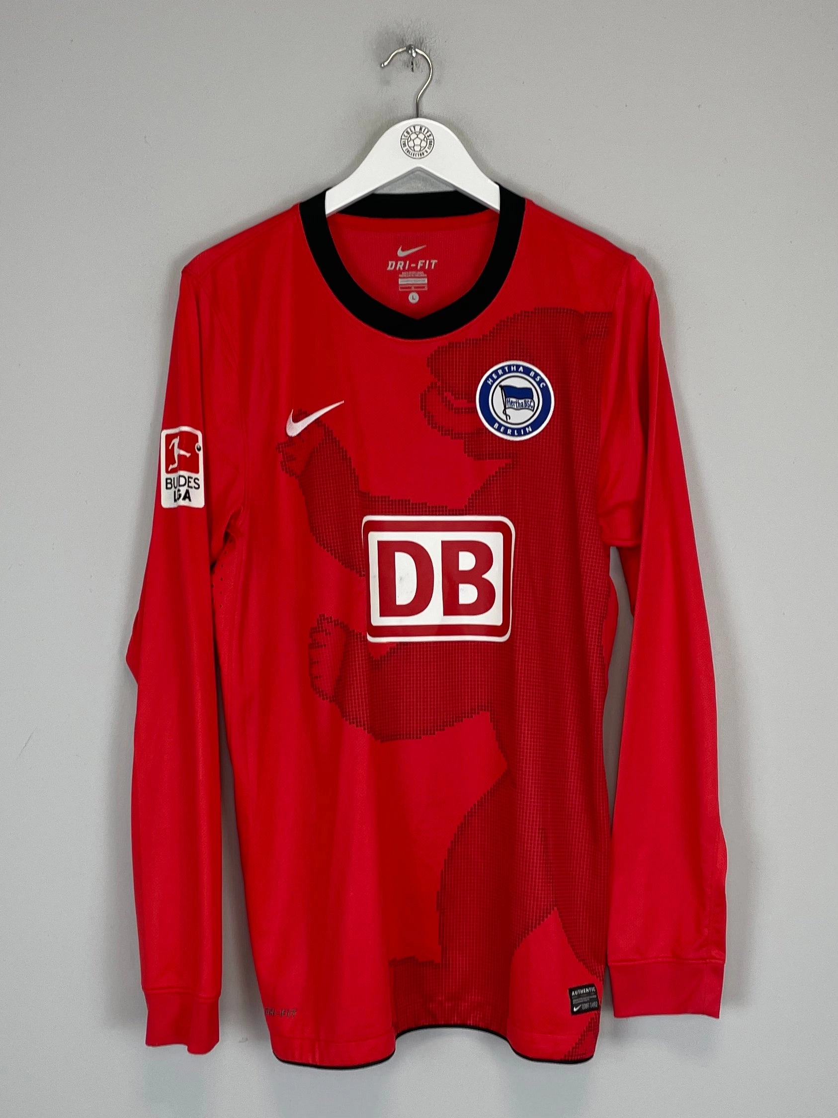 2010/11 HERTHA BERLIN NIEMEYER #18 *PLAYER ISSUE* L/S AWAY SHIRT (XL) NIKE Mesh Paneling Neutral palette