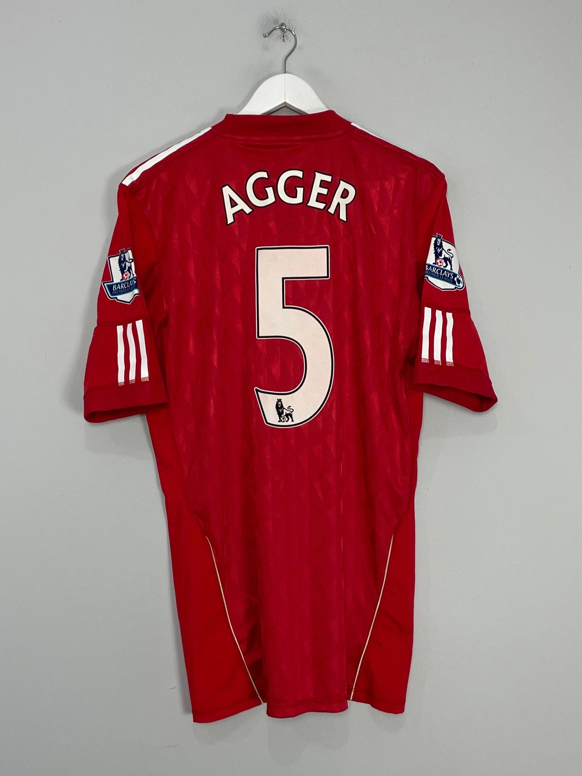 Adaptive Thermal Control 2010/12 LIVERPOOL AGGER #5 *MATCH ISSUE   SIGNED* HOME SHIRT (XL) ADIDAS