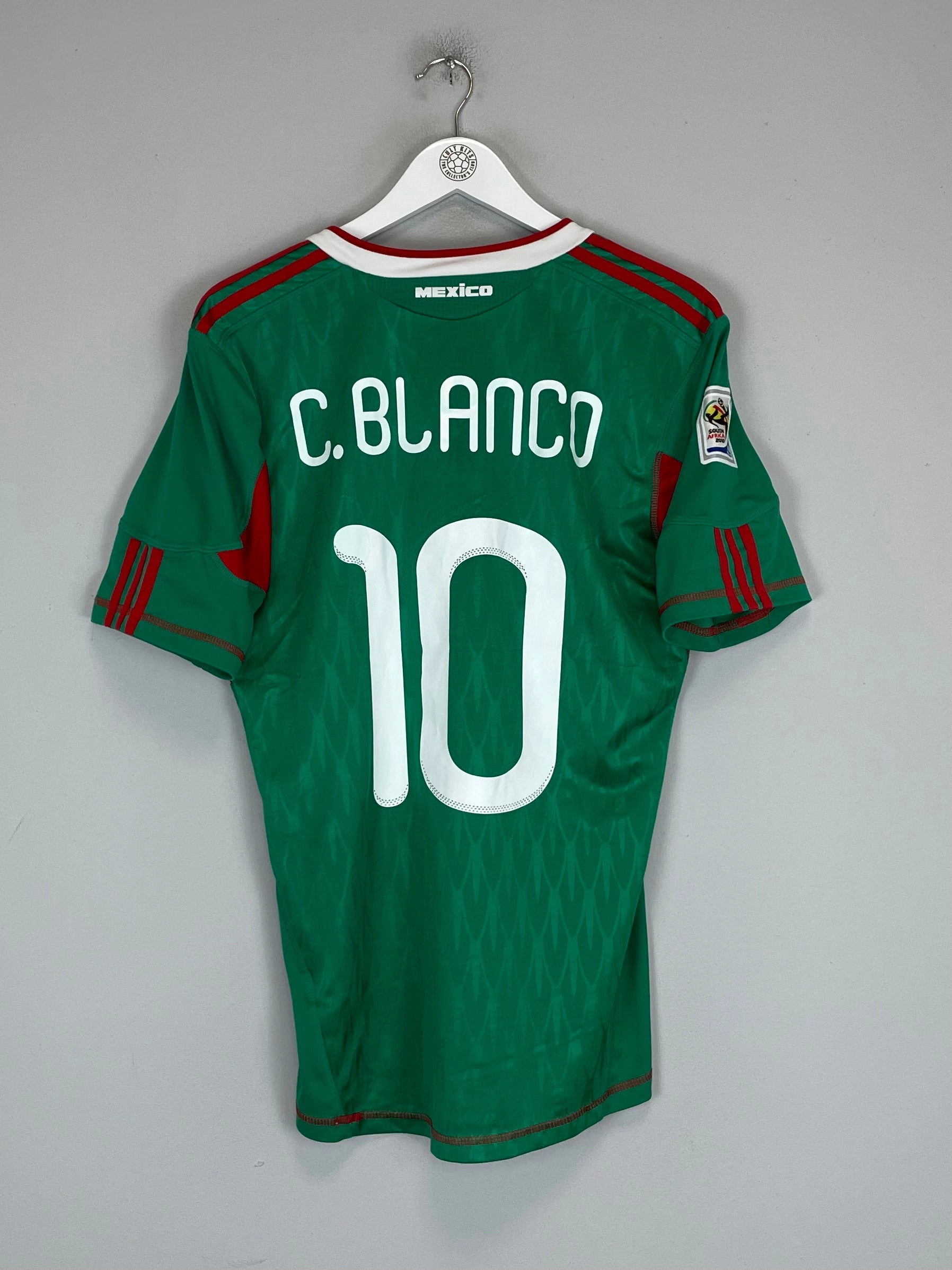 Recycled Material Blend 2010 MEXICO C.BLANCO #10 (FRANCE v MEXICO) HOME SHIRT (M) ADIDAS