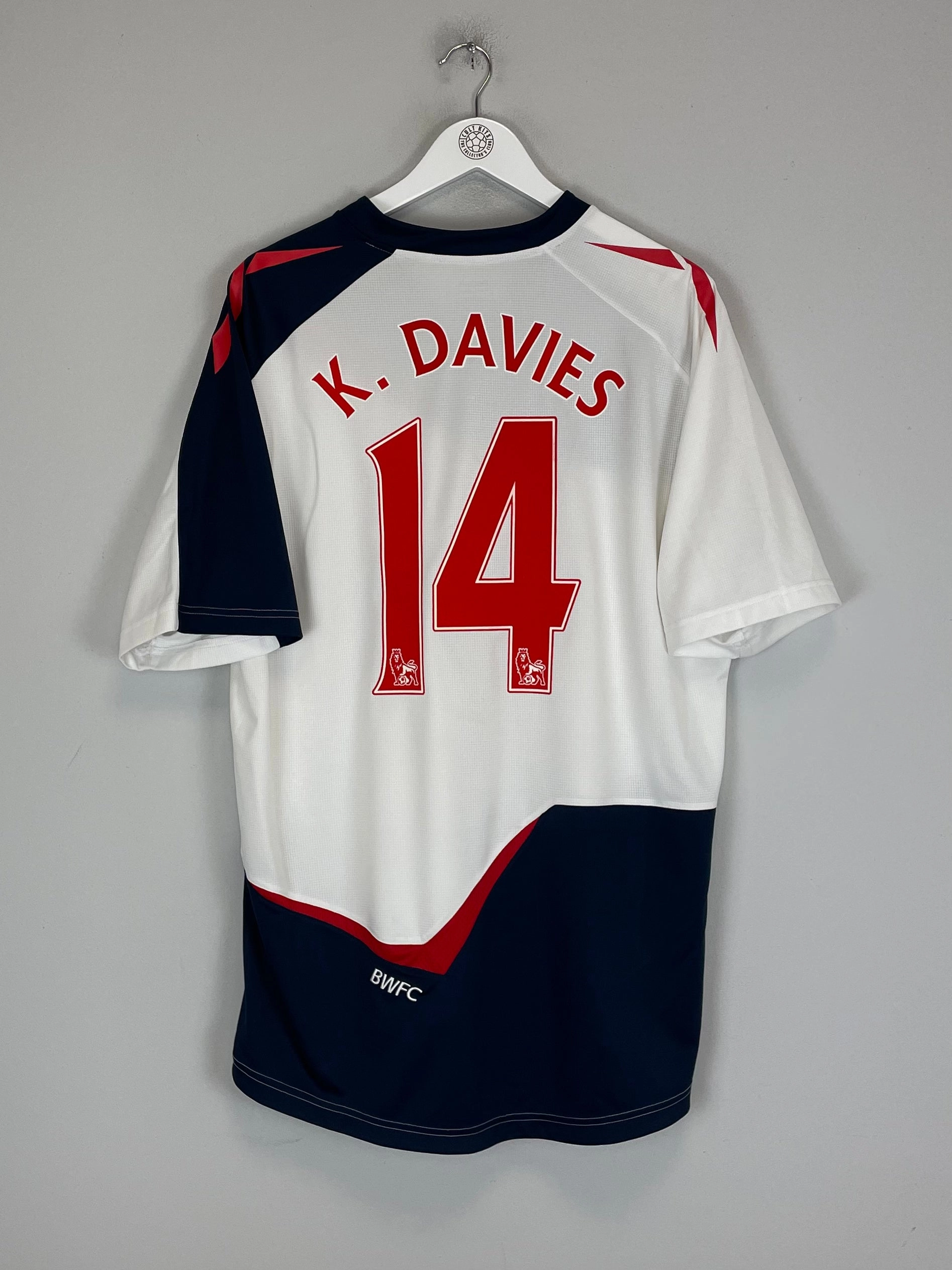 2011/12 BOLTON K.DAVIES #14 HOME SHIRT (XL) REEBOK Sun Protection Fabric Multi Directional Stretch Panels