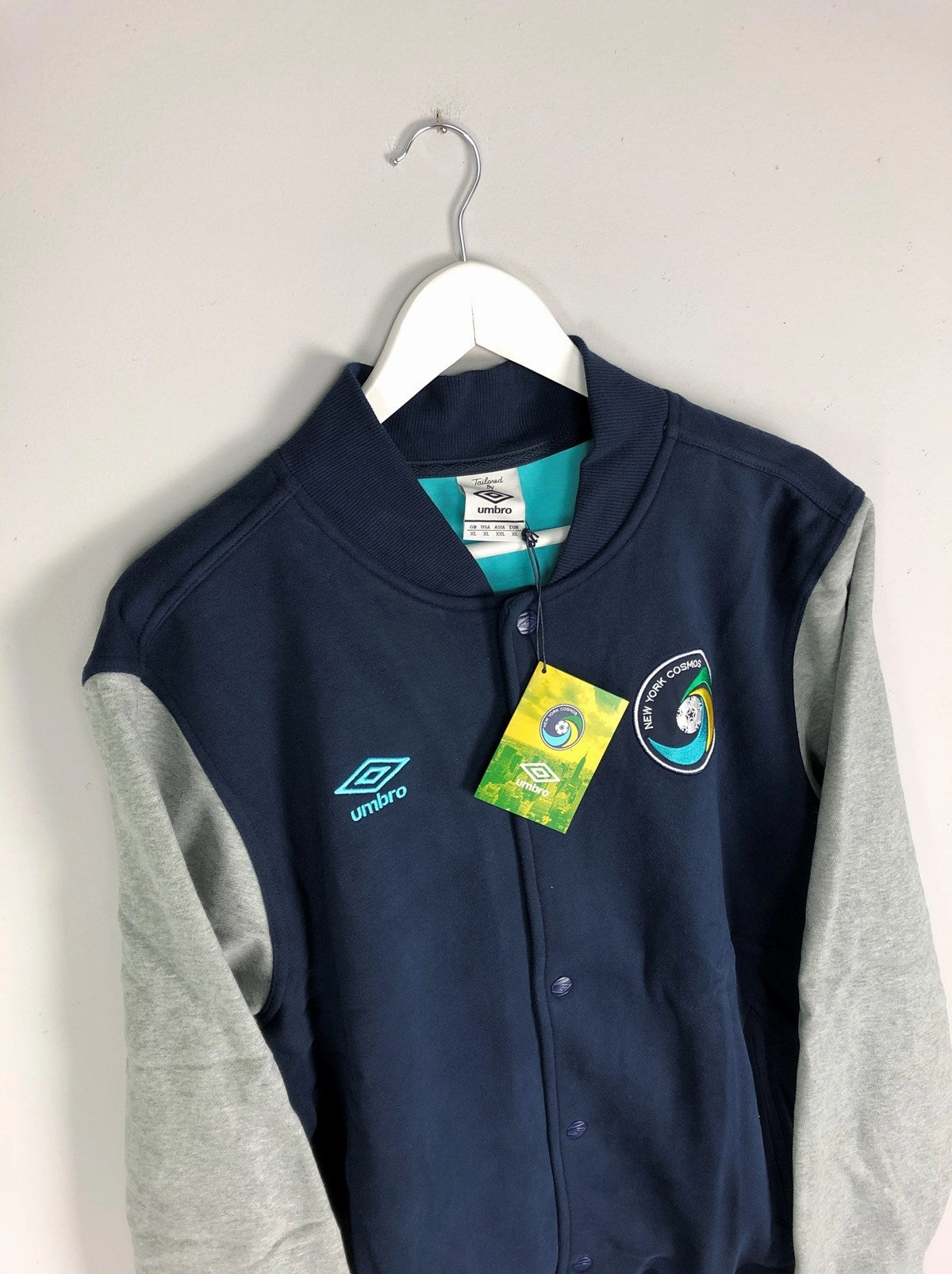 2011/12 New York Cosmos *BNWT* Fleece Baseball Jacket (Multiple Sizes) Umbro Stretch Knit Technology Layer Base