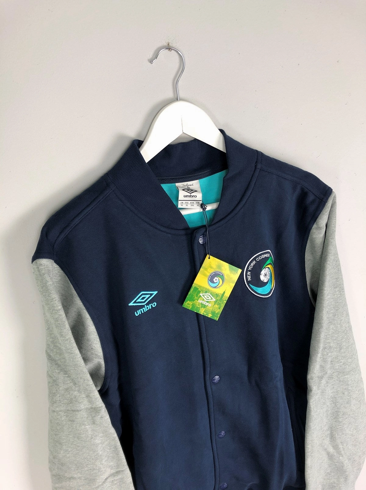 2011/12 New York Cosmos *BNWT* Fleece Baseball Jacket (Multiple Sizes) Umbro Quick Release Ventilation Aerobic Performance Fit