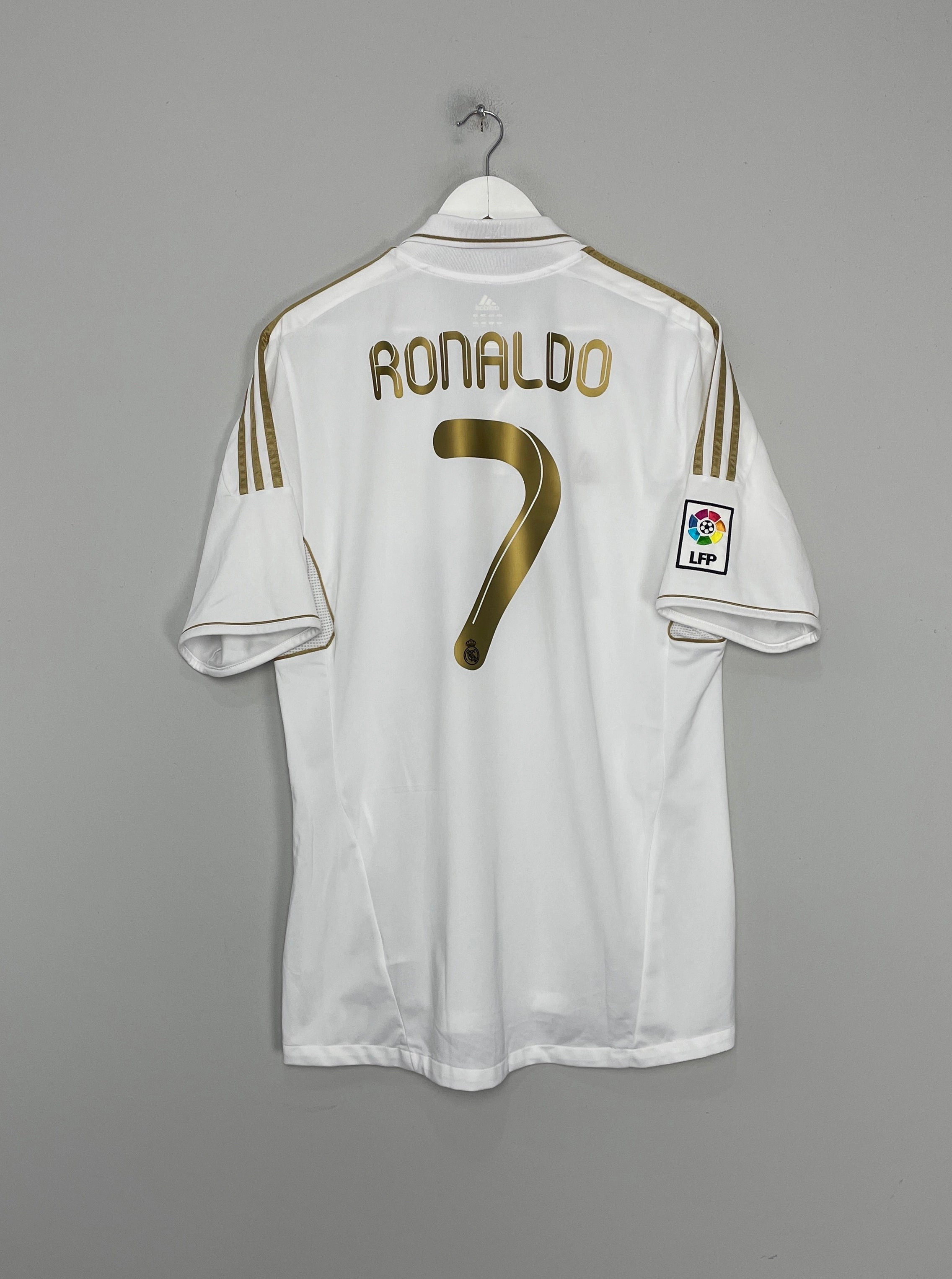 2011/12 REAL MADRID RONALDO #7 HOME SHIRT (XL) ADIDAS Wicking Fiber Technology Form Fit