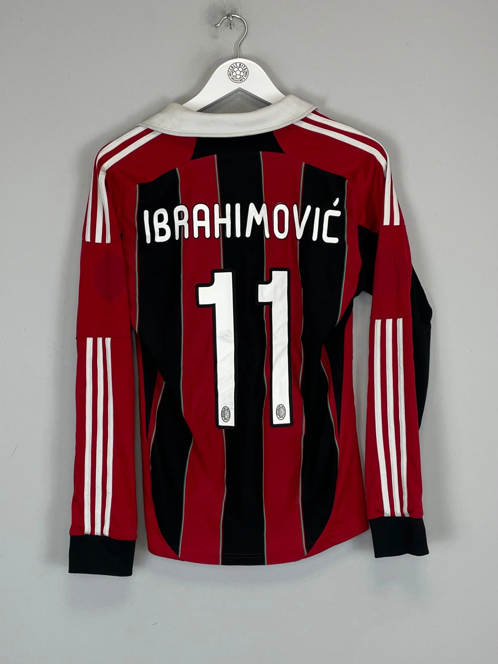 Fitted Look Durable Moisture Management 2012/13 AC MILAN IBRAHIMOVIC #11 L/S HOME SHIRT (S) ADIDAS
