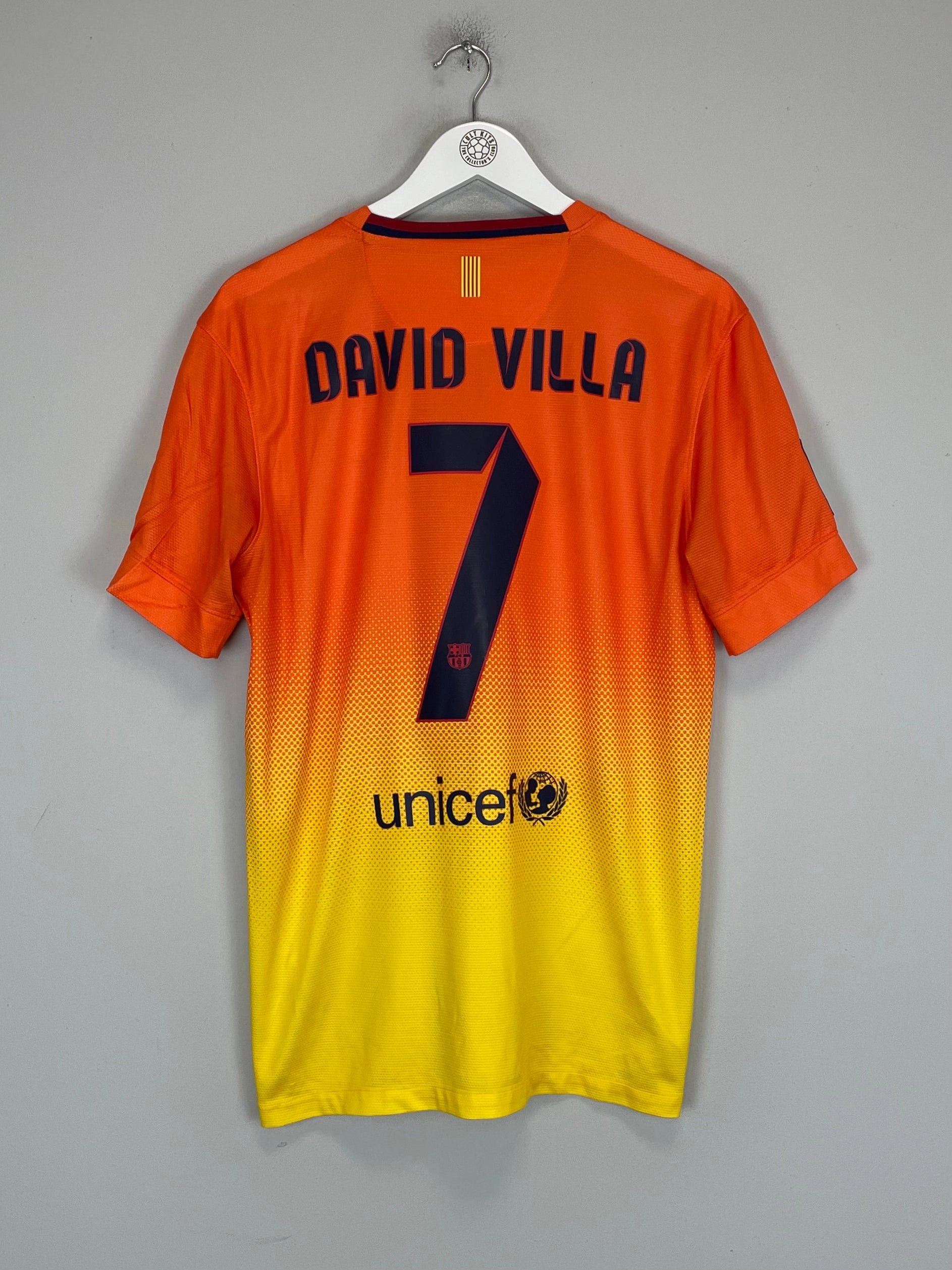 2012/13 BARCELONA DAVID VILLA #7 AWAY SHIRT (M) NIKE Moisture Wicking Fabric