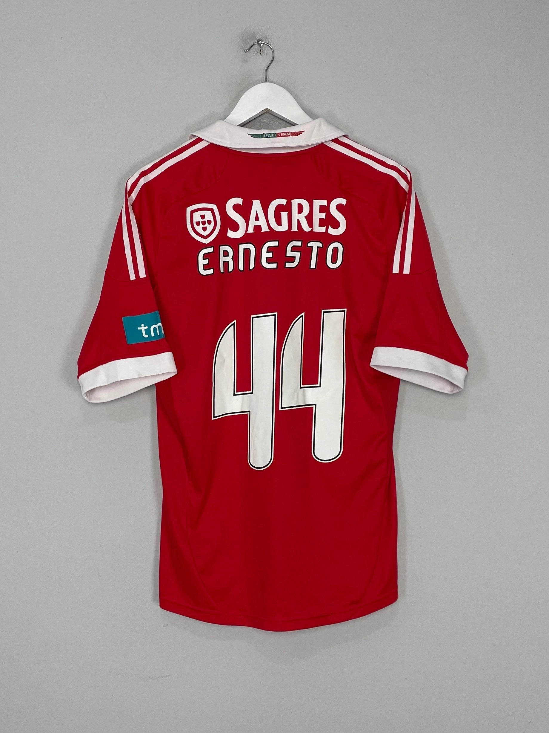 2012/13 BENFICA ERNESTO #44 *PLAYER ISSUE* SIGNED HOME SHIRT (L) ADIDAS Light Reflective Trim Accent Chic Comfort