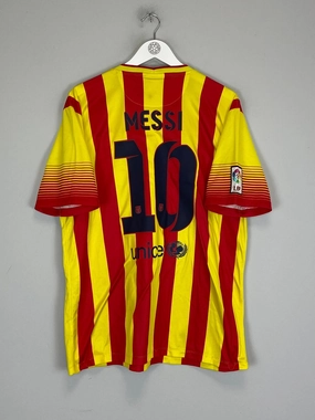 2013/14 BARCELONA MESSI #10 AWAY SHIRT (XL) NIKE Brushed Fleece Lining Relaxed Fit Technology