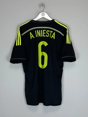 Compact Knit Texture Bold Trim 2013/15 SPAIN INIESTA #6 AWAY SHIRT (L) ADIDAS