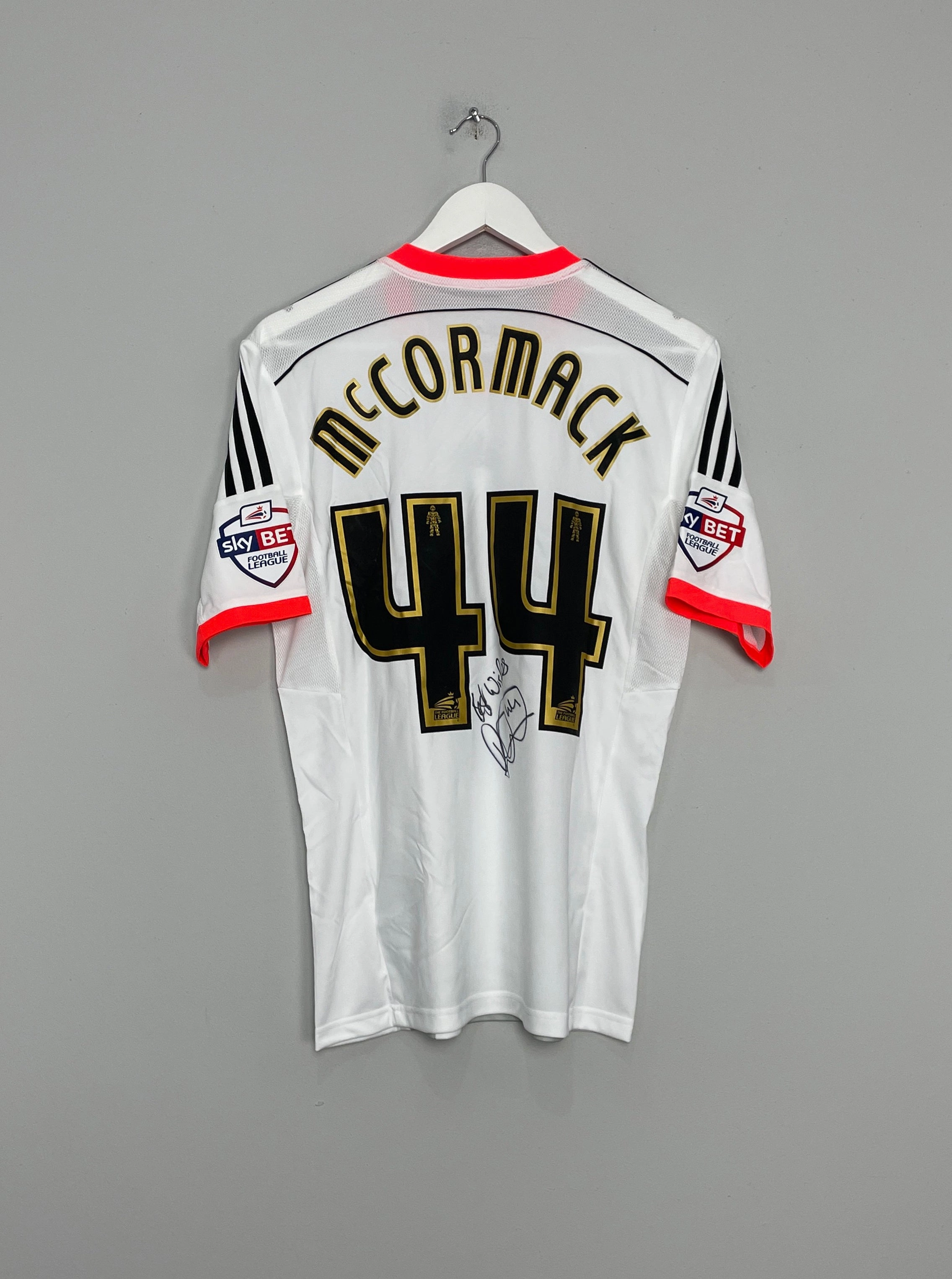 Tubular Body Mapping Reinforced Neckline 2014/15 FULHAM MCCORMACK #44 *MATCH ISSUE   SIGNED* HOME SHIRT (M) ADIDAS