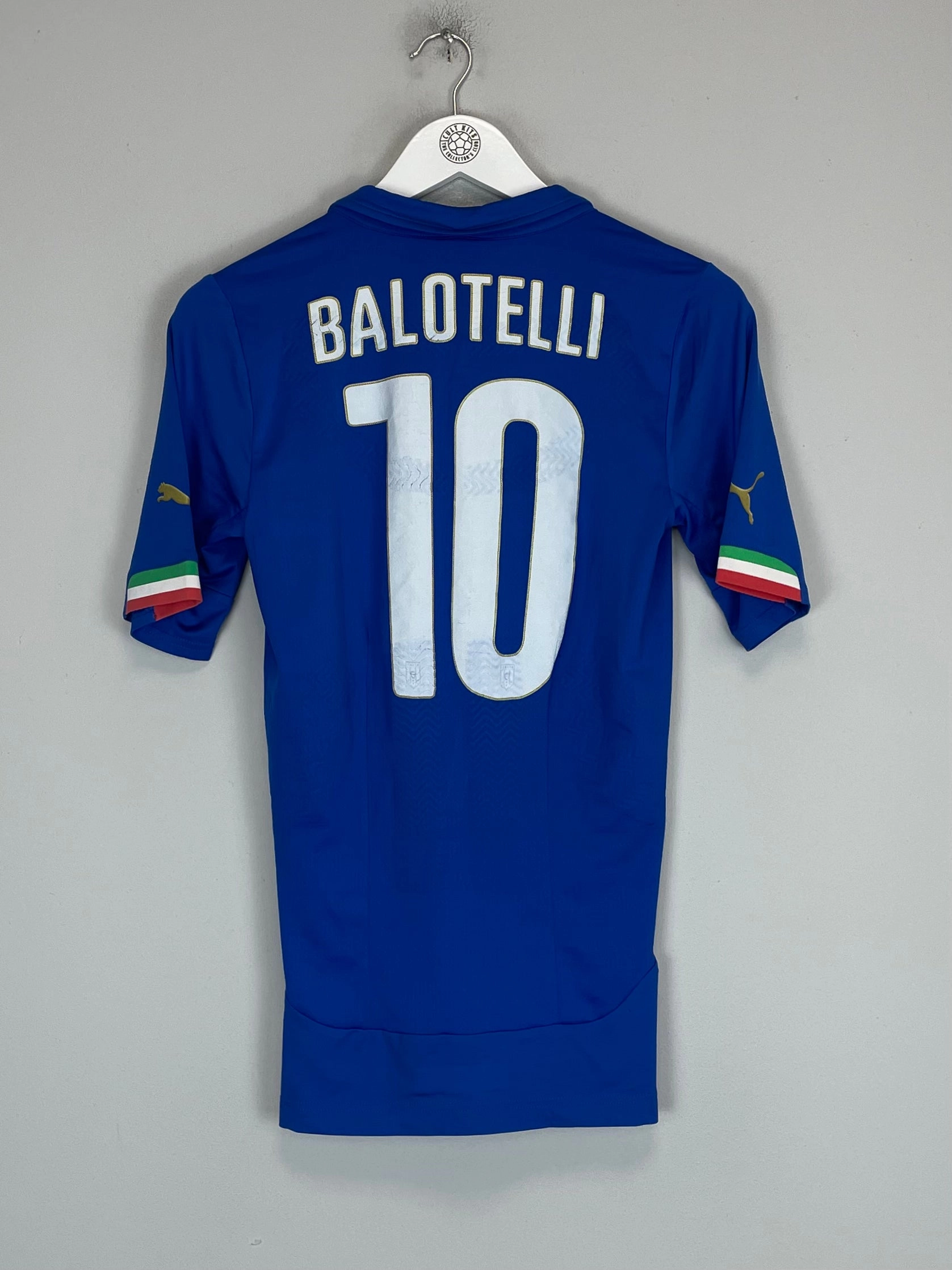 2014/15 ITALY BALOTELLI #10 *PLAYER ISSUE* HOME SHIRT (M) PUMA Comfort Focused Adaptive Fit System