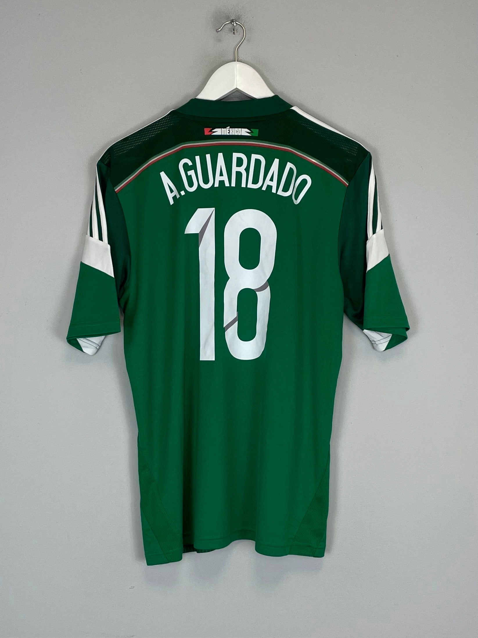 2014/15 MEXICO A.GUARDADO #18 HOME SHIRT (M) ADIDAS Comfort Fit Collar