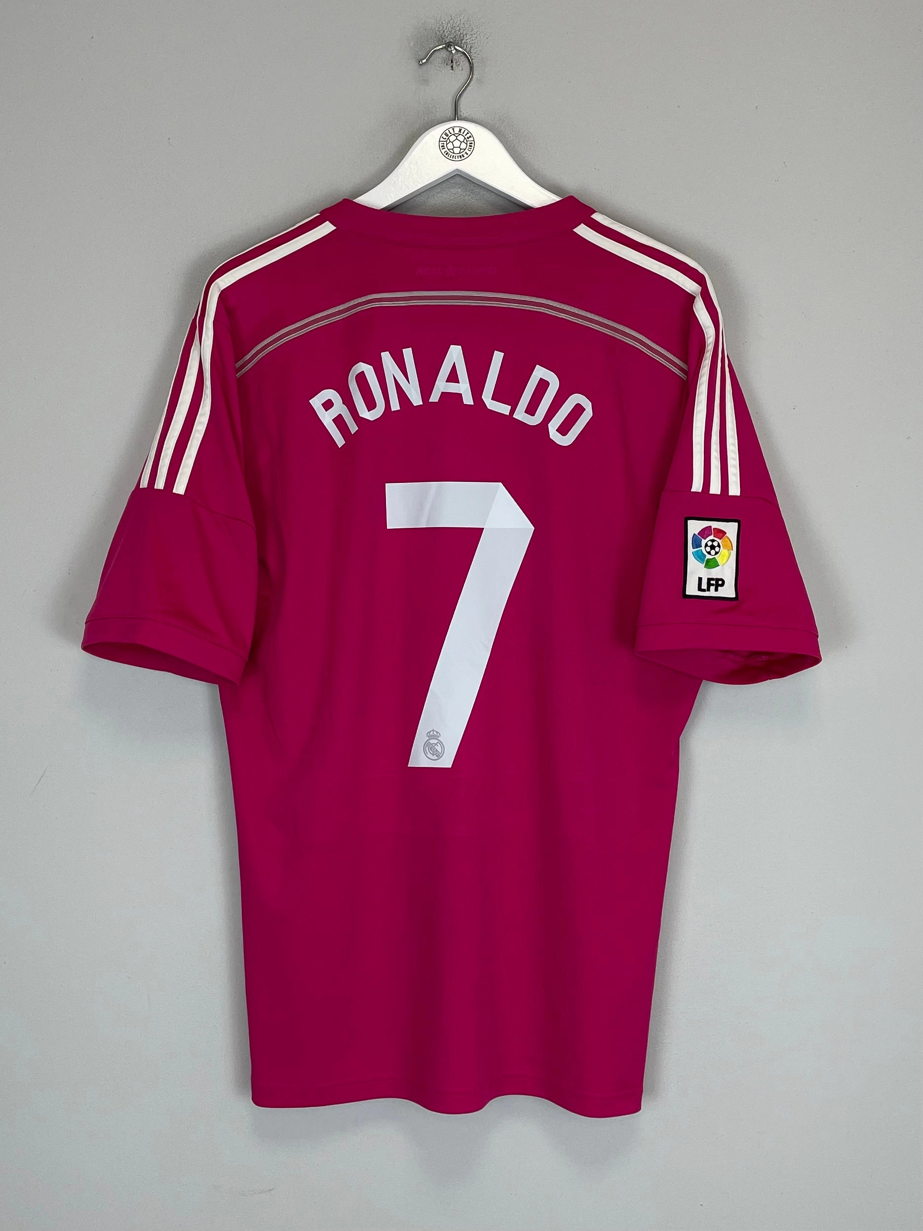 Ribbed Hem Detail Durable Blends 2014/15 REAL MADRID RONALDO #7 AWAY SHIRT (L) ADIDAS