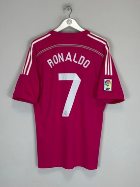 Ribbed Hem Detail Durable Blends 2014/15 REAL MADRID RONALDO #7 AWAY SHIRT (L) ADIDAS
