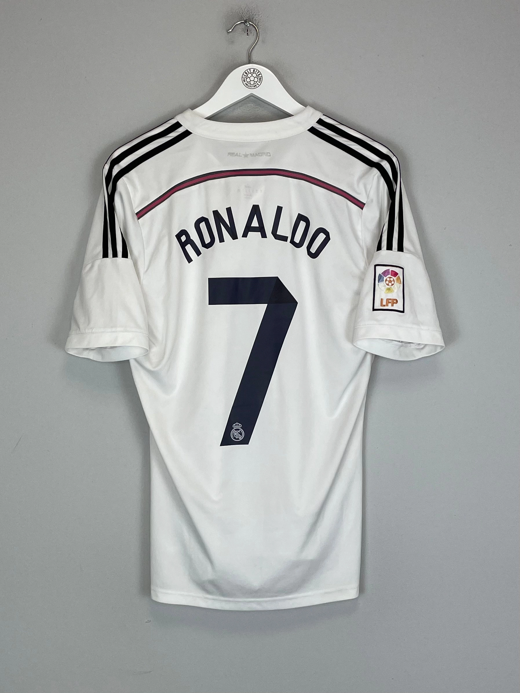 2014/15 REAL MADRID RONALDO #7 HOME SHIRT (M) ADIDAS Anti Slip Hem Guard