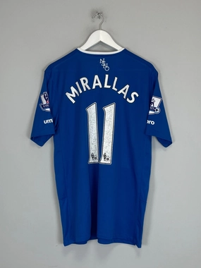 2015/16 EVERTON MIRALLAS #11 HOME SHIRT (XL) UMBRO Raglan Sleeve Cut Night Run