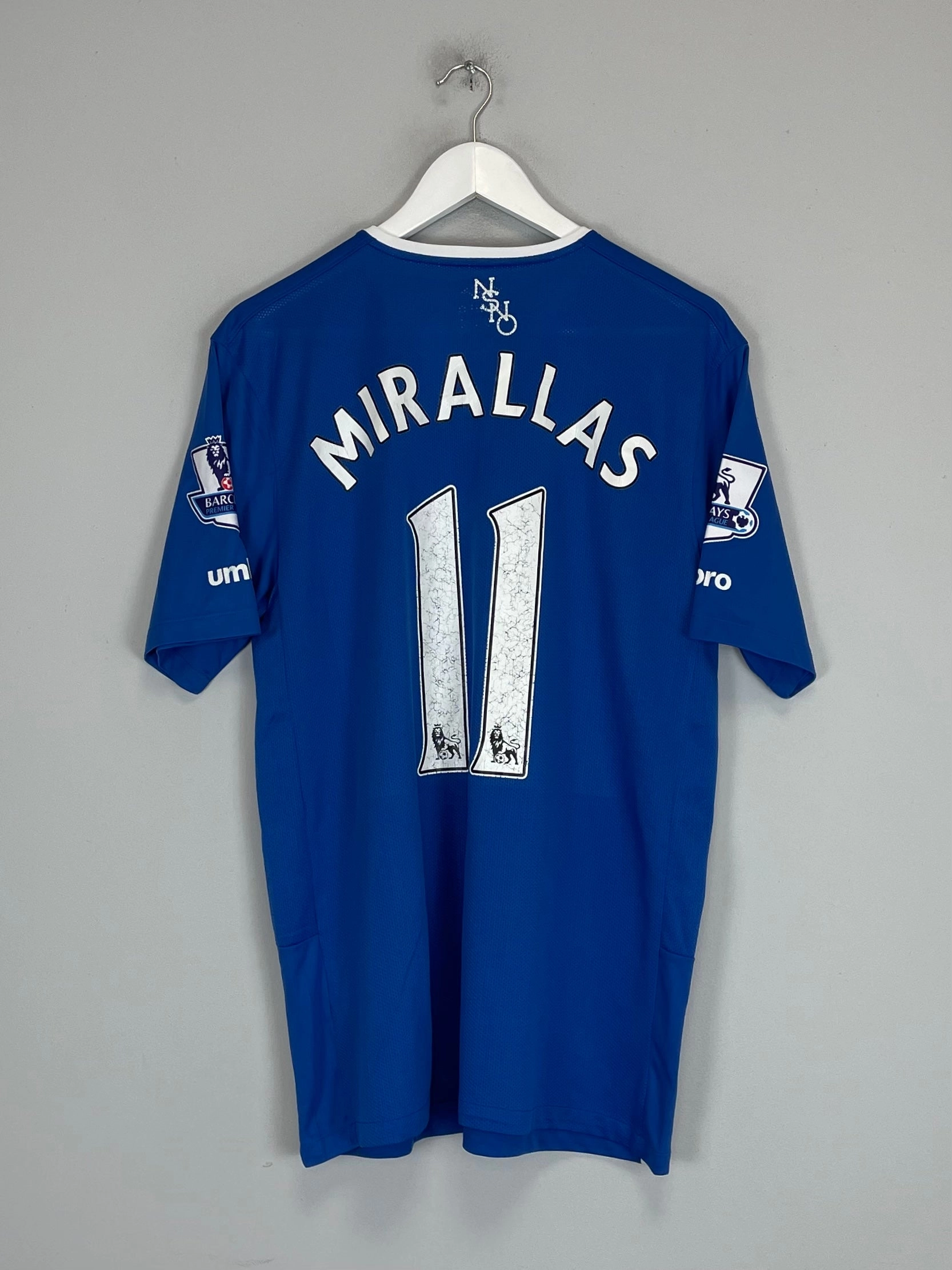 2015/16 EVERTON MIRALLAS #11 HOME SHIRT (XL) UMBRO Raglan Sleeve Cut Night Run