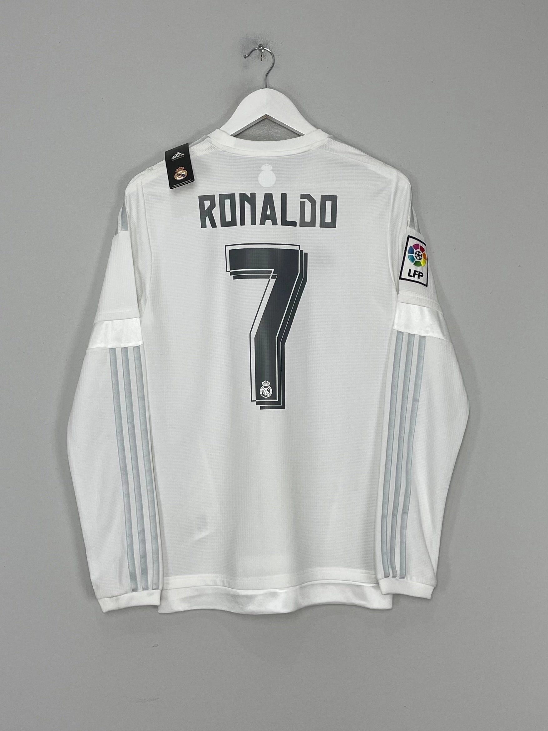 High Collar Design 2015/16 REAL MADRID RONALDO #7 *BNWT* L/S HOME SHIRT (L) ADIDAS
