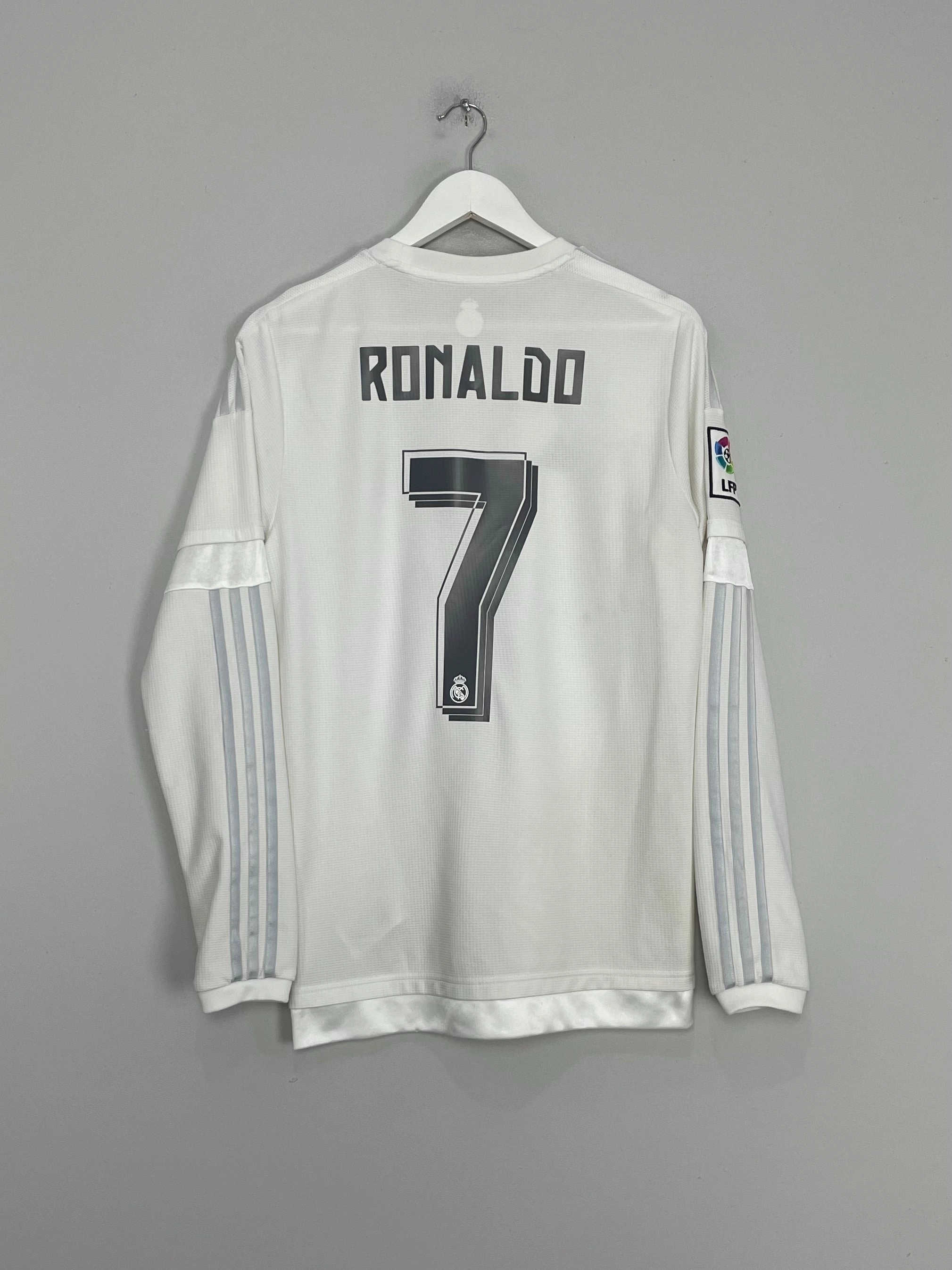 2015/16 REAL MADRID RONALDO #7 L/S HOME SHIRT (M) ADIDAS Dry Performance