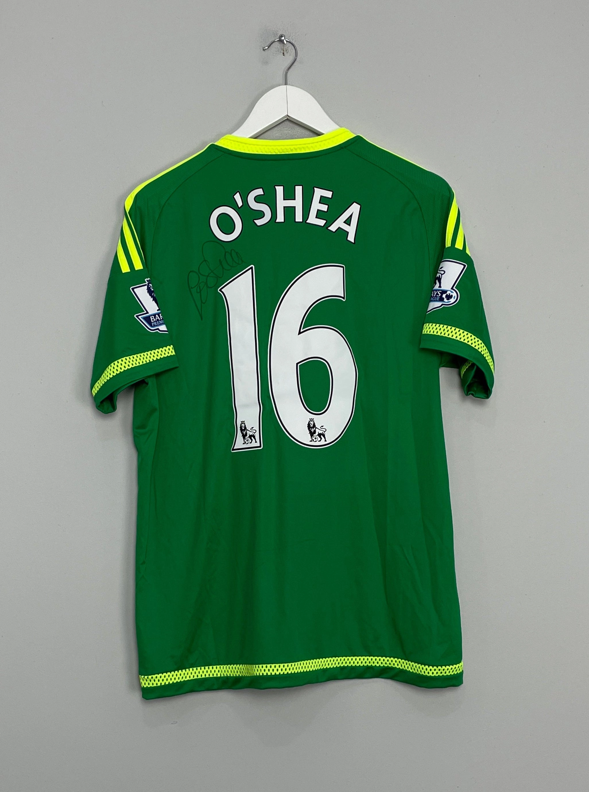 2015/16 SUNDERLAND O'SHEA #16 *MATCH ISSUE   SIGNED* AWAY SHIRT (L) ADIDAS Light Training Stretch Lines