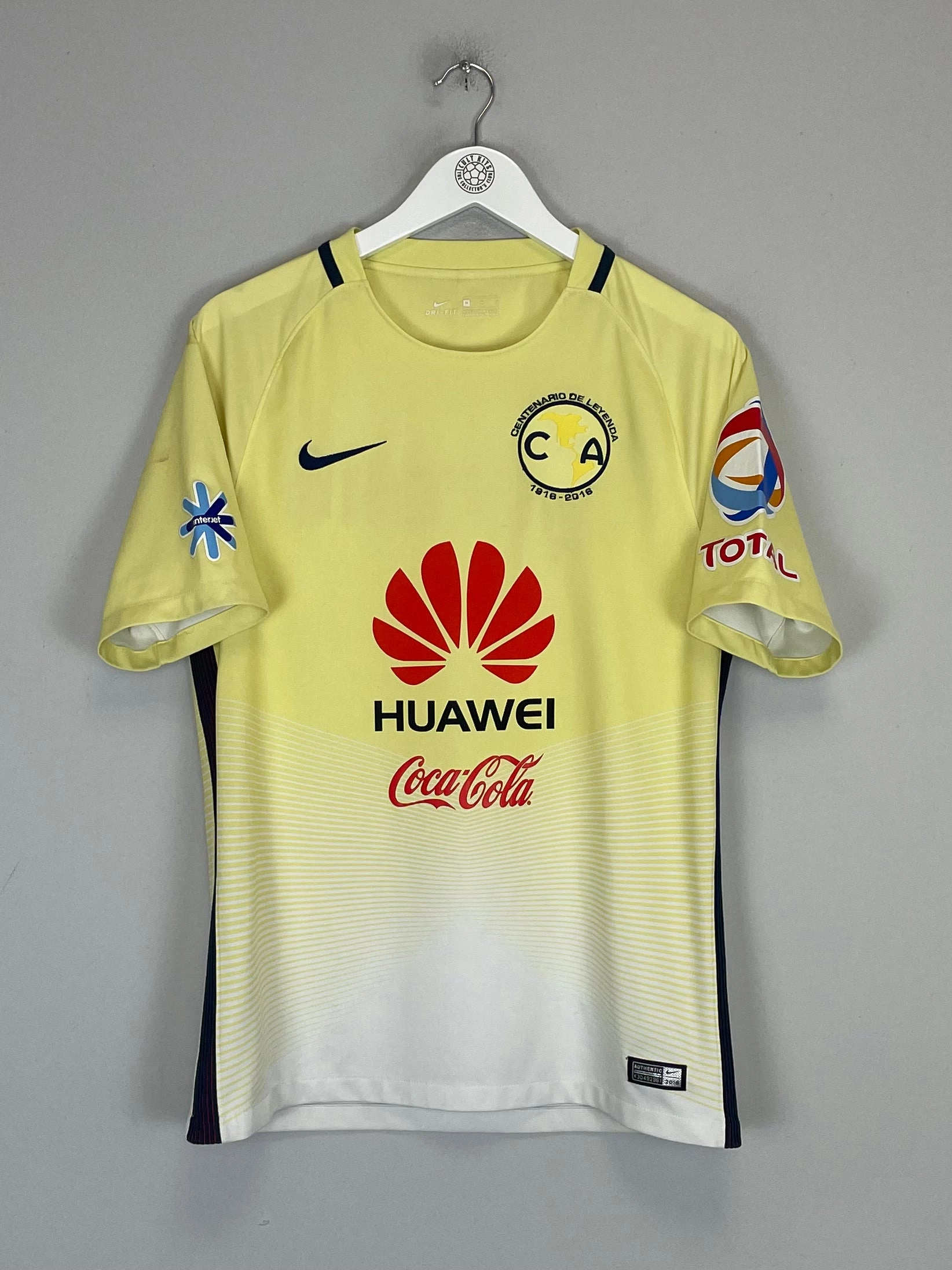2016/17 CLUB AMERICA *CENTENARY* HOME SHIRT (M) NIKE Abrasion Resistant Reinforcements