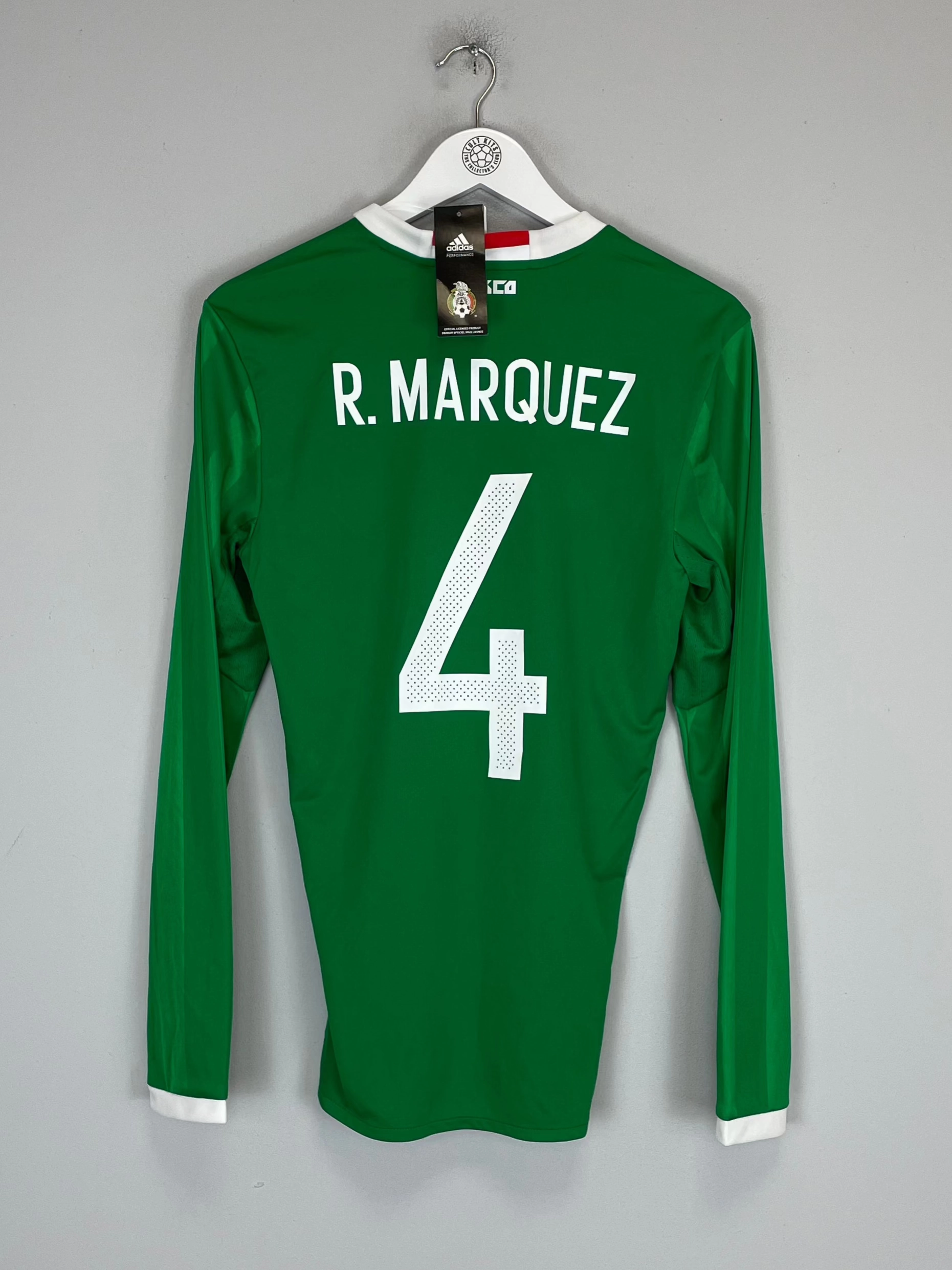 Vented Panels Colorfast Dye Process 2016/17 MEXICO R.MARQUEZ #4 *BNWT* L/S HOME SHIRT (S) ADIDAS
