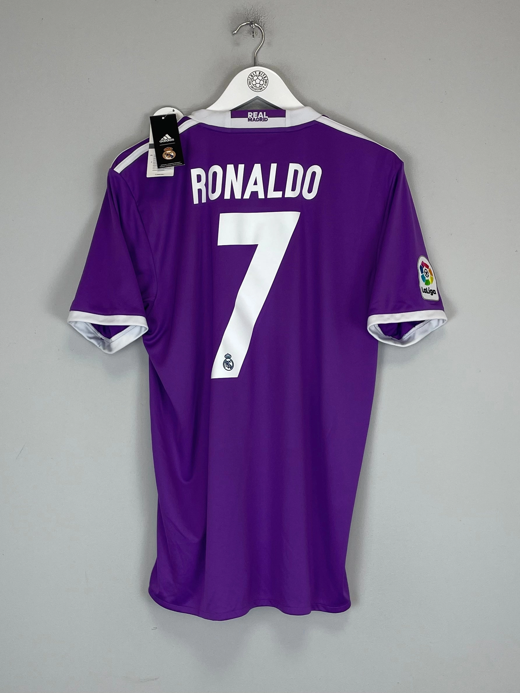 2016/17 REAL MADRID RONALDO #7 *BNWT* AWAY SHIRT (M) ADIDAS Breathable Mesh Panels Quick Pullover Design