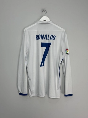 2016/17 REAL MADRID RONALDO #7 L/S HOME SHIRT (XL) ADIDAS Breathable Gear
