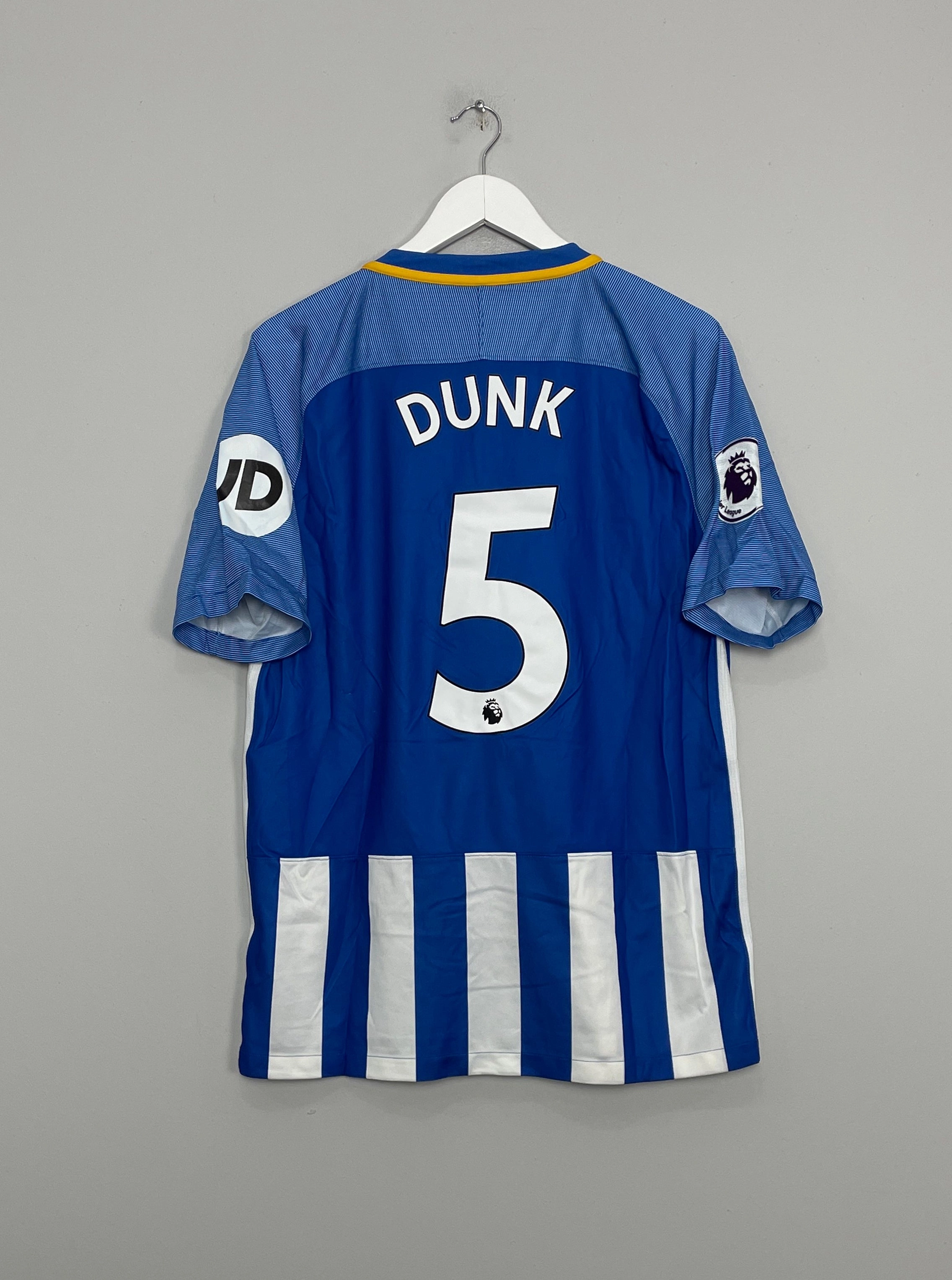 Seam Free Underarm Venting Pro Fit 2017/18 BRIGHTON DUNK #5 *MATCH ISSUE* HOME SHIRT (L) NIKE
