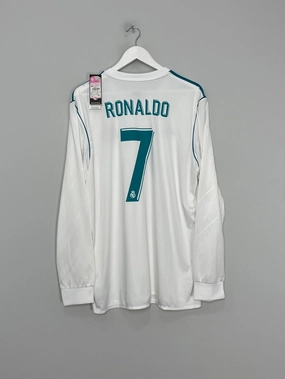 Core Layer Street Style 2017/18 REAL MADRID RONALDO #7 *BNWT* L/S HOME SHIRT (XL) ADIDAS