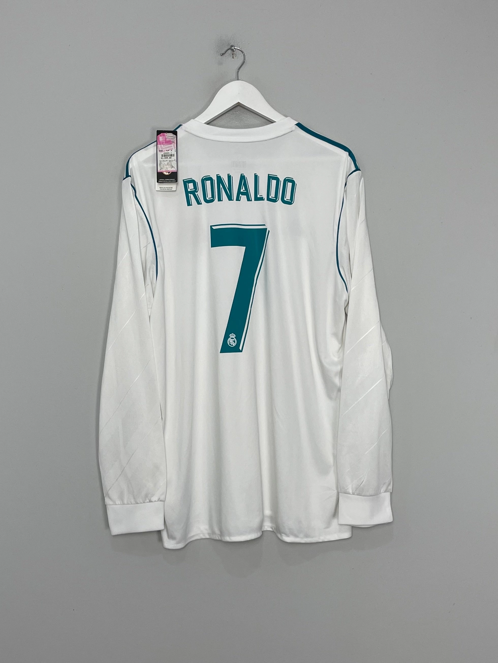 Core Layer Street Style 2017/18 REAL MADRID RONALDO #7 *BNWT* L/S HOME SHIRT (XL) ADIDAS