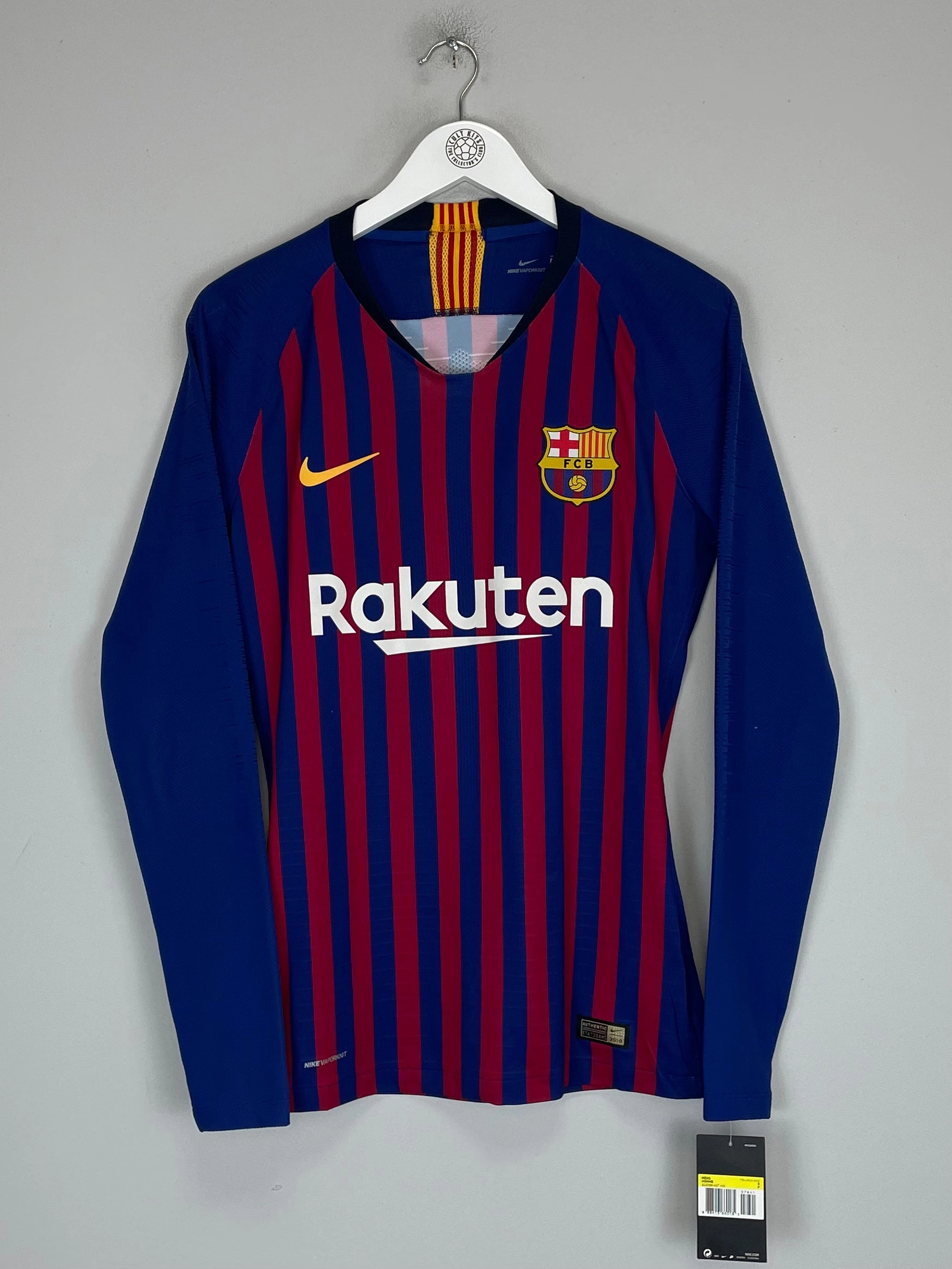 2018/19 BARCELONA *PLAYER ISSUE* BNWT L/S HOME SHIRT (S) NIKE Relaxed Fit Technology Moisture Control Lining