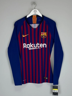 2018/19 BARCELONA *PLAYER ISSUE* BNWT L/S HOME SHIRT (S) NIKE Relaxed Fit Technology Moisture Control Lining