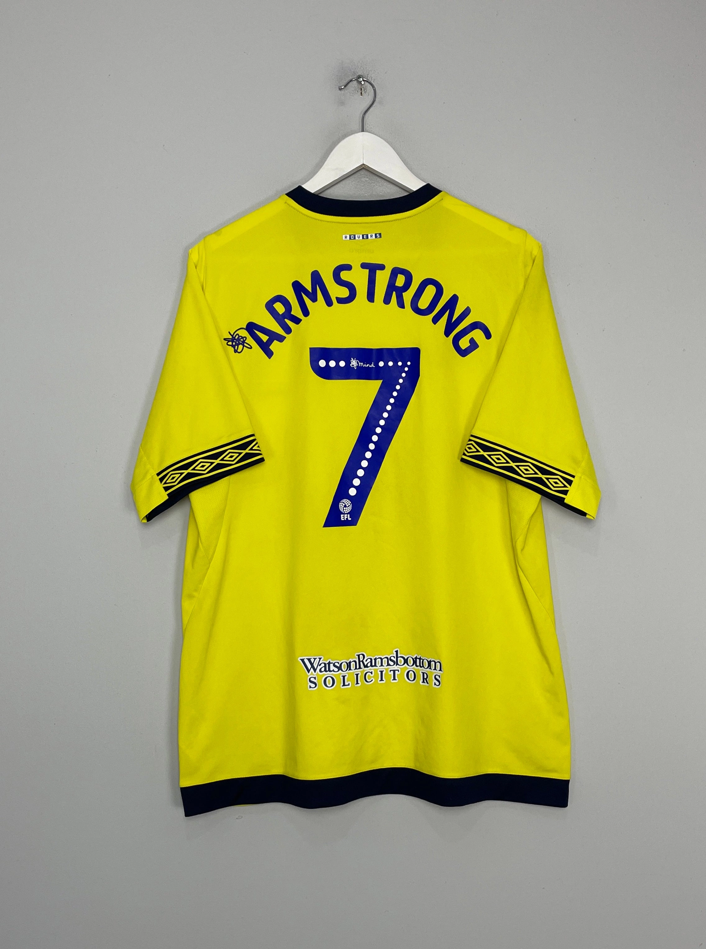 Fitted Look Hypoallergenic fabric 2018/19 BLACKBURN ROVERS ARMSTRONG #7 AWAY SHIRT (XL) UMBRO