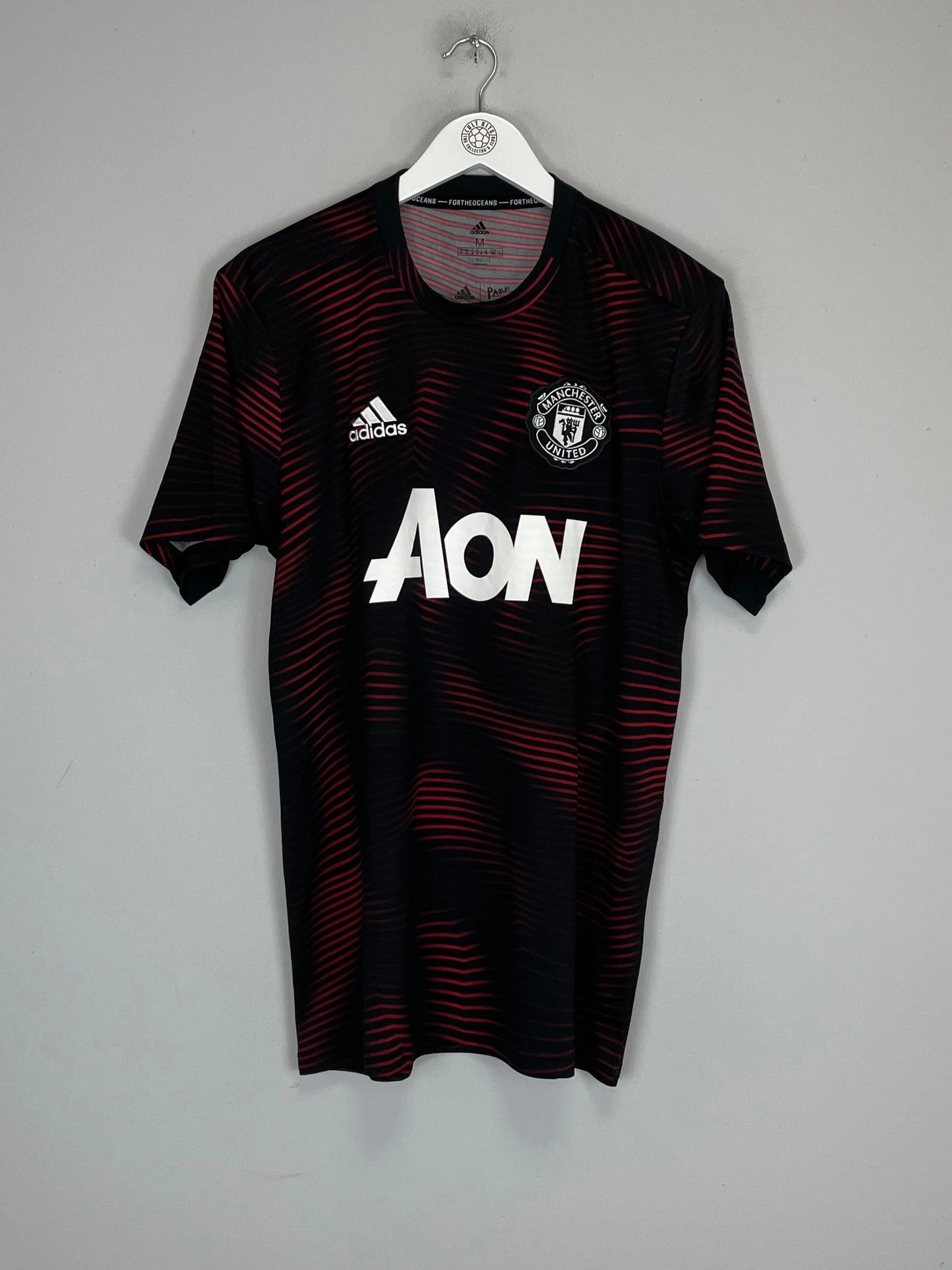 2018/19 MANCHESTER UNITED PRE MATCH SHIRT (M) ADIDAS Non Slip Collar Comfort Collar Design