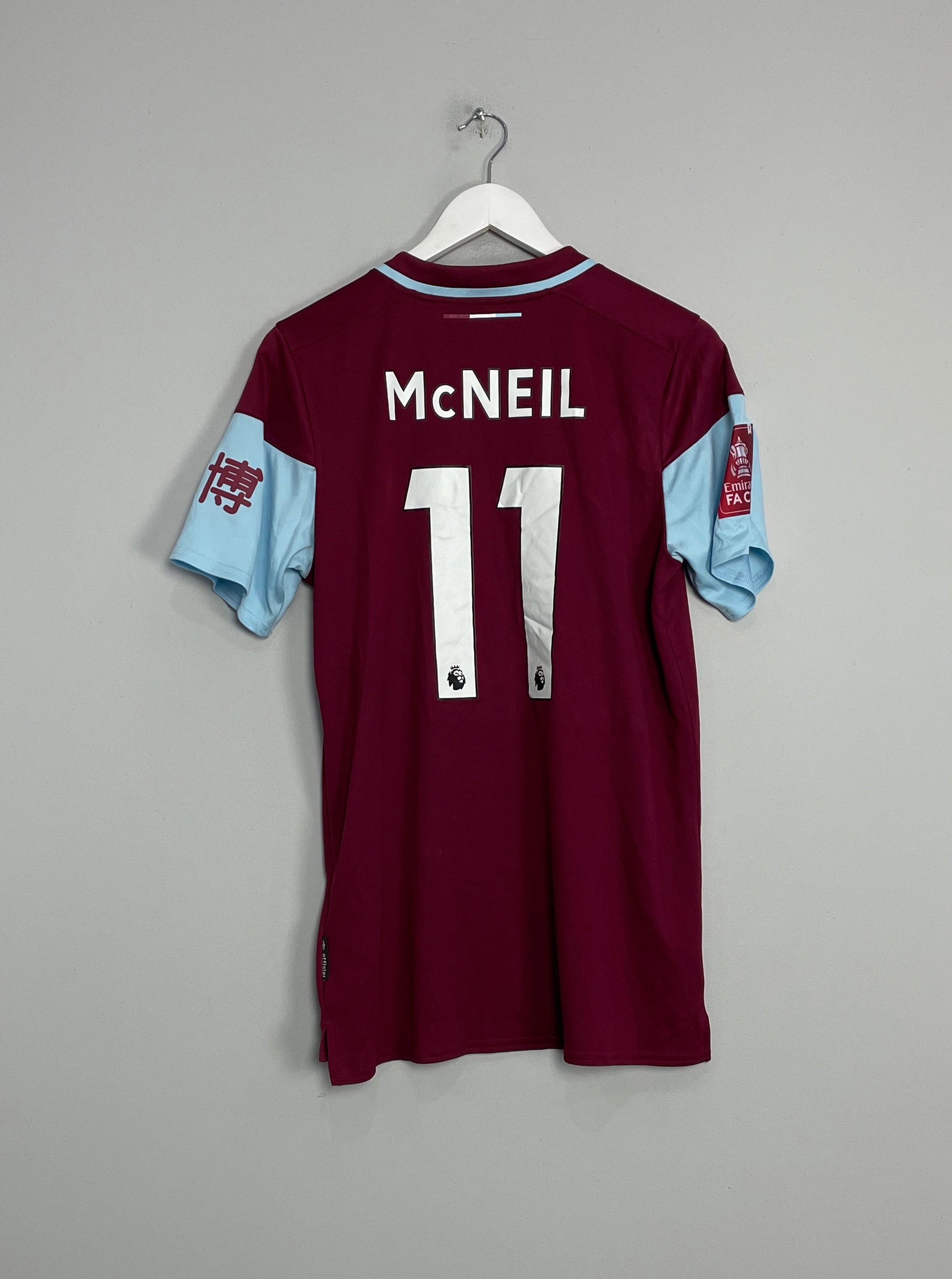 2020/21 BURNLEY MCNEIL #11 *MATCH ISSUE* FA CUP HOME SHIRT (M) UMBRO Lightweight Thermal Regulation Stretchable Armholes