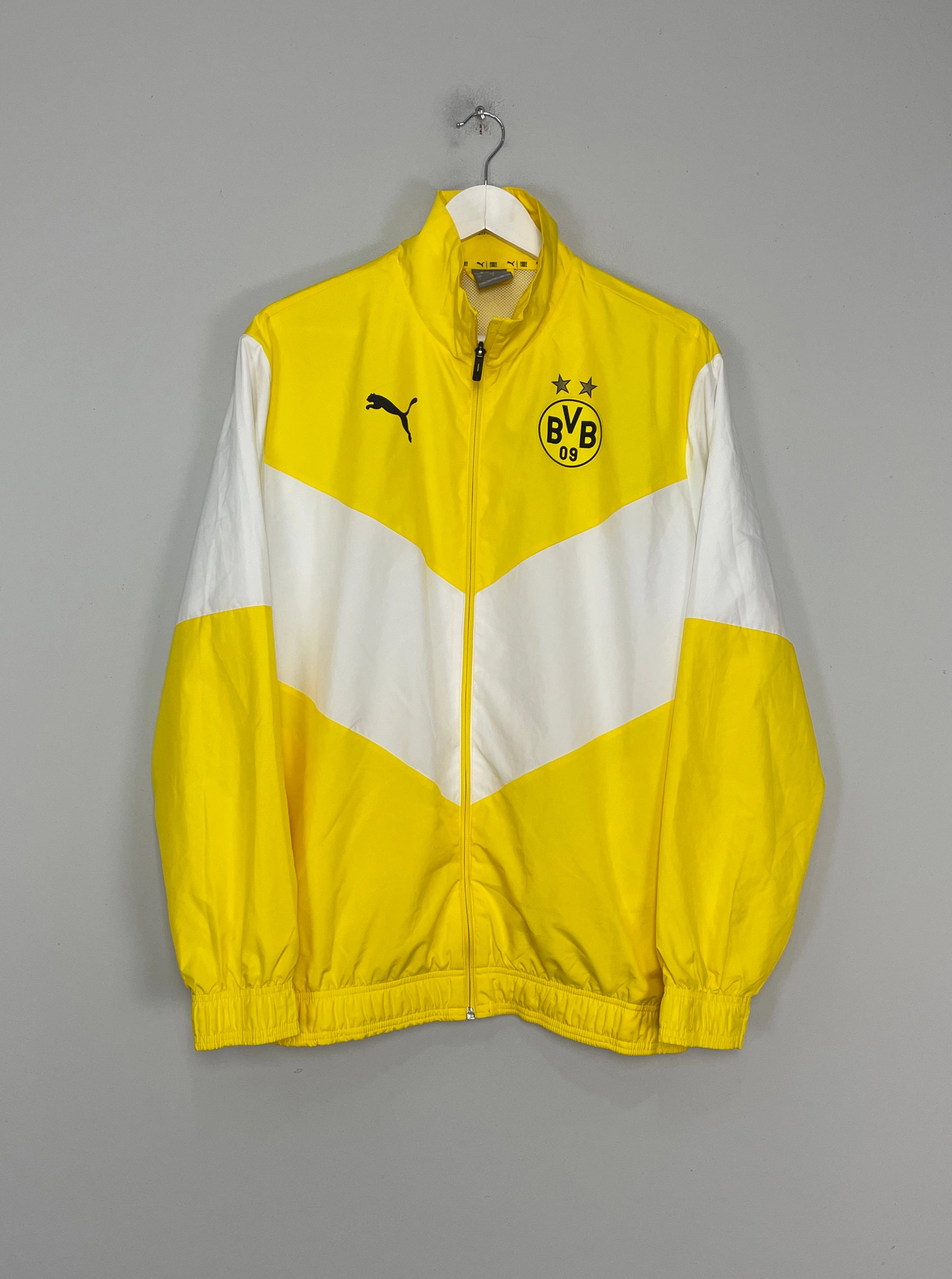 Contoured Ergonomic Fit 2021/22 DORTMUND PRE MATCH WINDBREAKER JACKET (L) PUMA