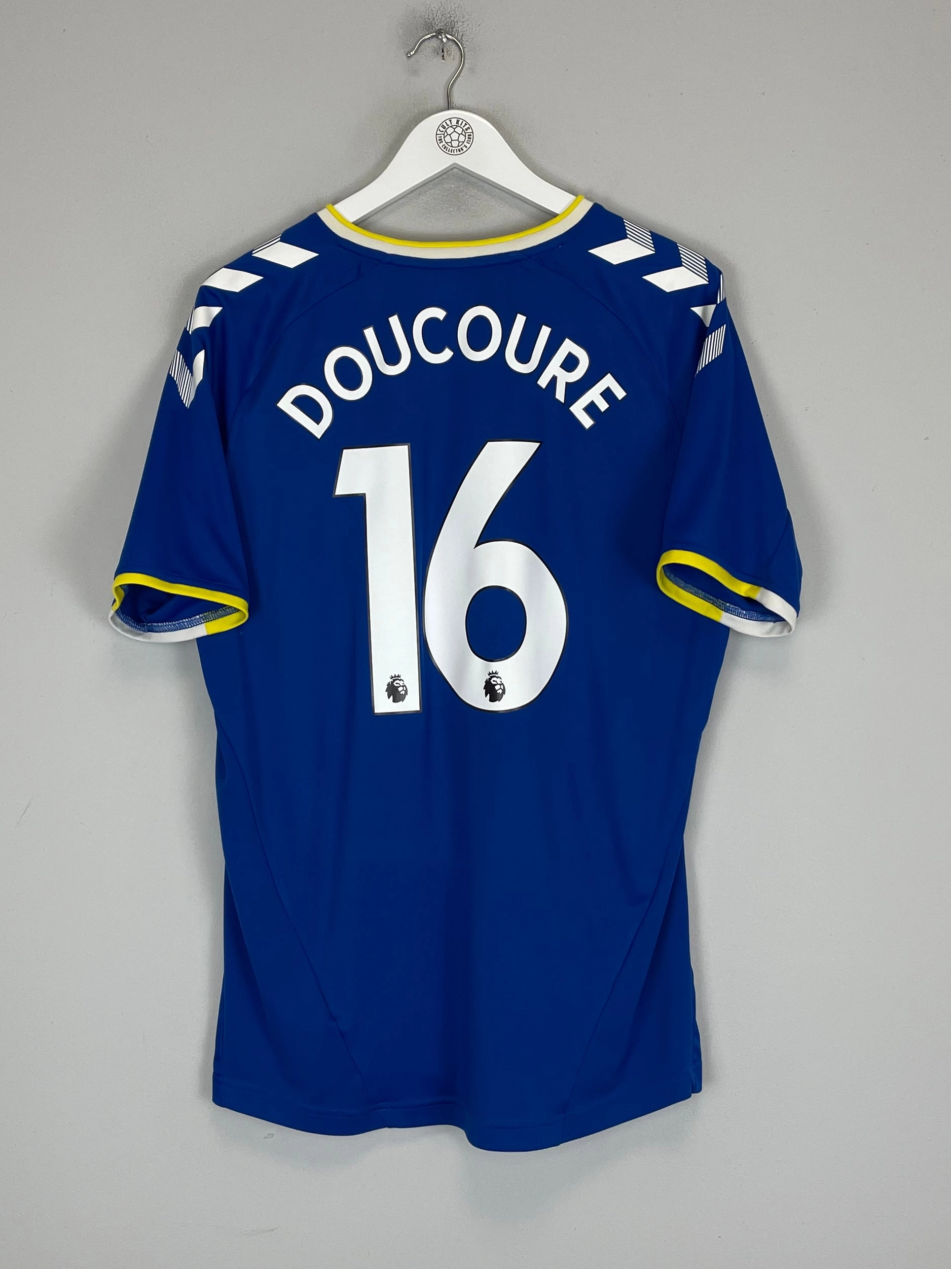 2021/22 EVERTON DOUCOURE #16 HOME SHIRT (L) HUMMEL Abrasion Defensive Layer Wicking Channel Technology