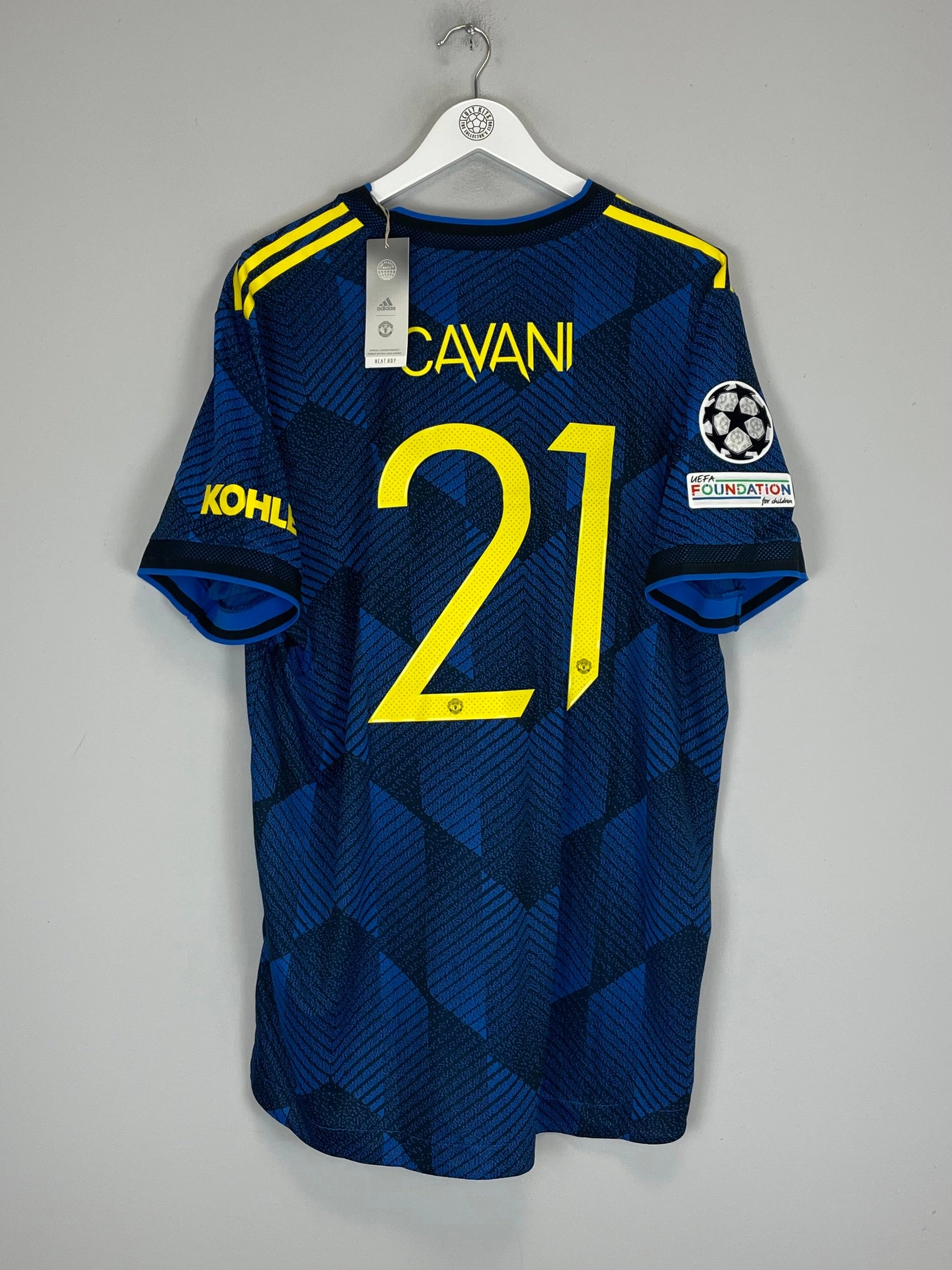 2021/22 MANCHESTER UNITED CAVANI #21 *BNWT* AUTHENTIC THIRD SHIRT (XXL) ADIDAS Aerodynamic Cut