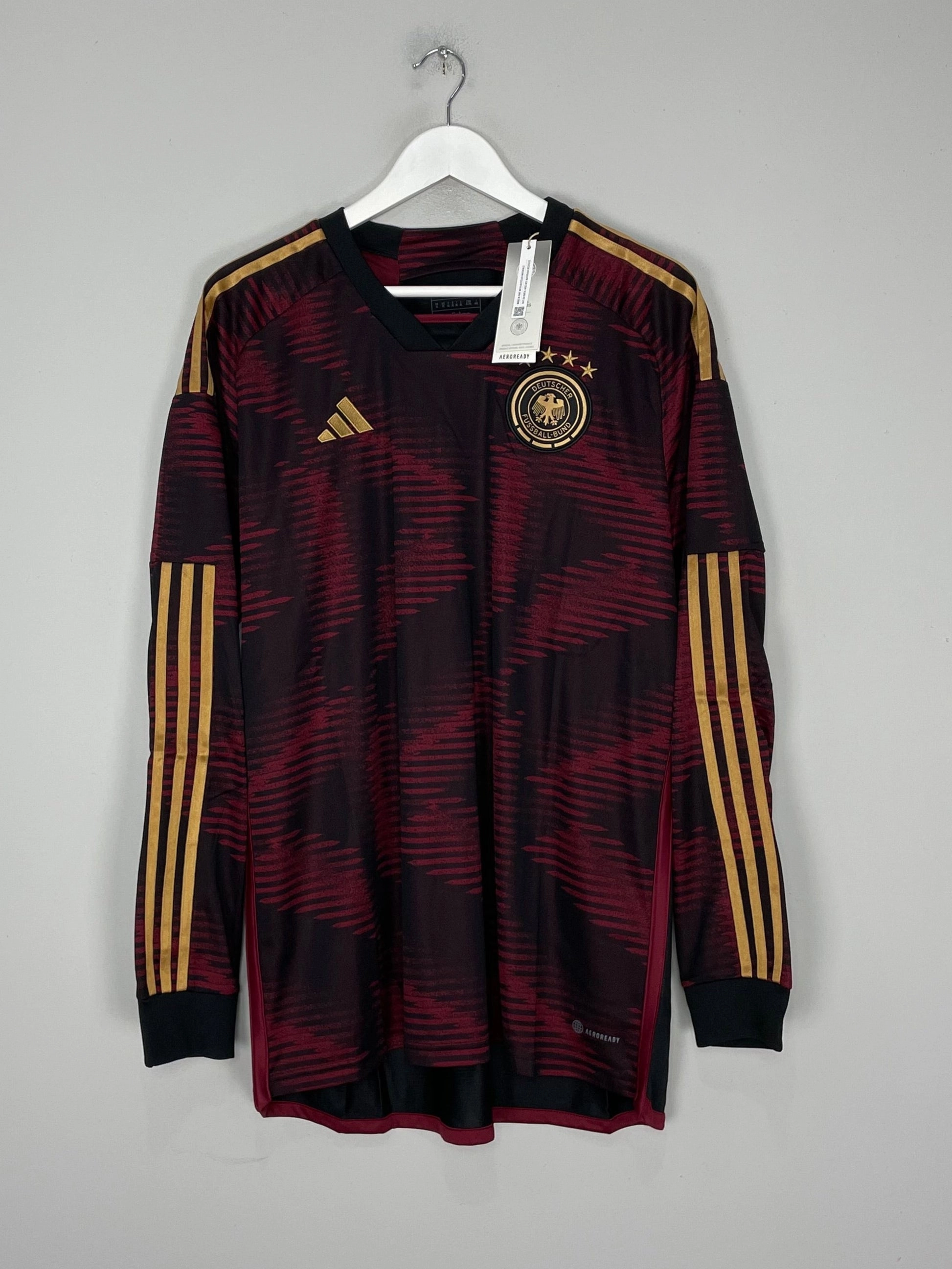 Strategic Ventilation Zones Low Friction Texturing 2022/23 Germany *BNWT* L/S Away Shirt (Multiple Sizes) Adidas