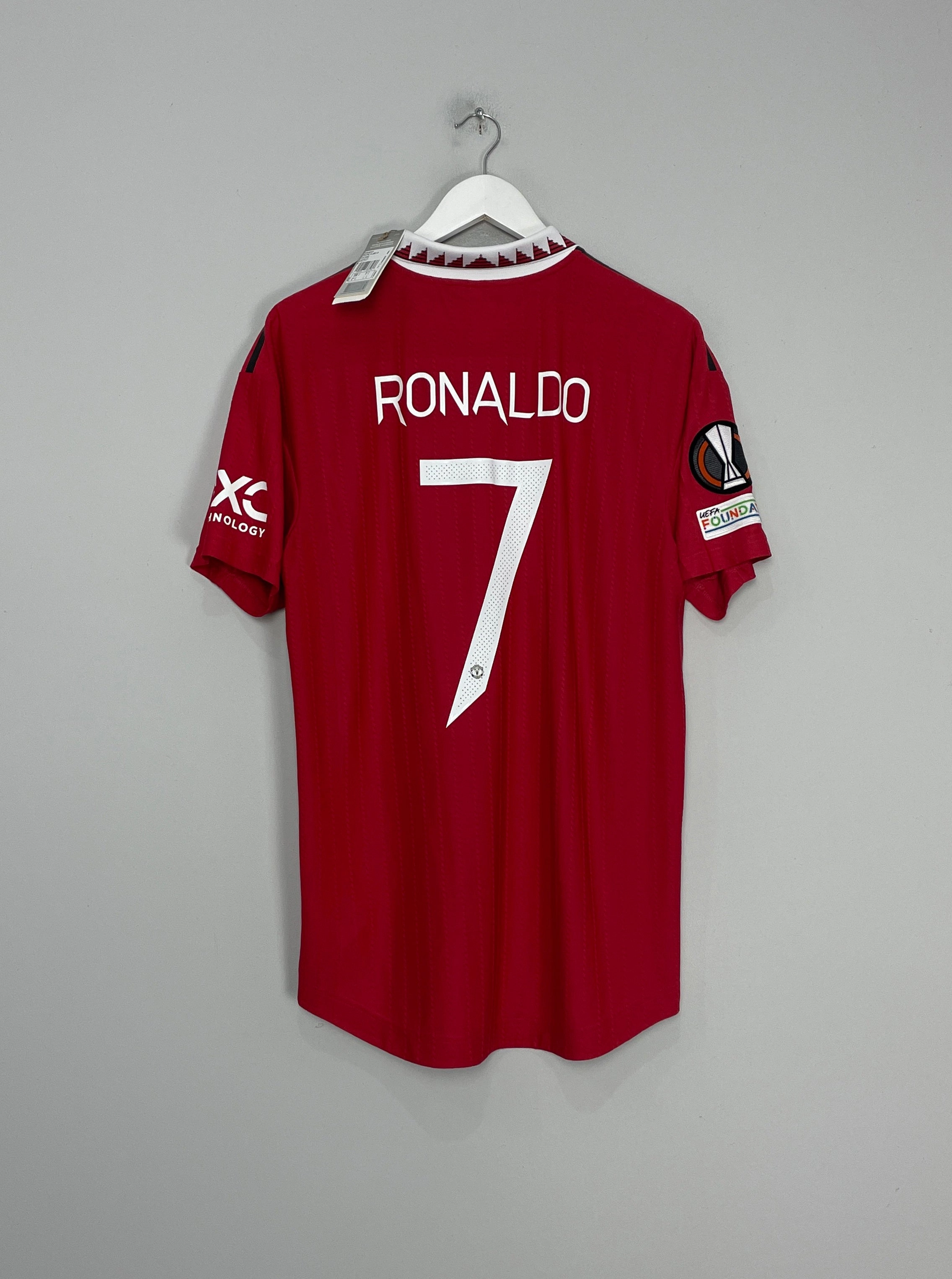 2022/23 MANCHESTER UNITED RONALDO #7 *BNWT* PLAYER ISSUE E/L HOME SHIRT (L) ADIDAS Cool Fit Sport Clip Compatible
