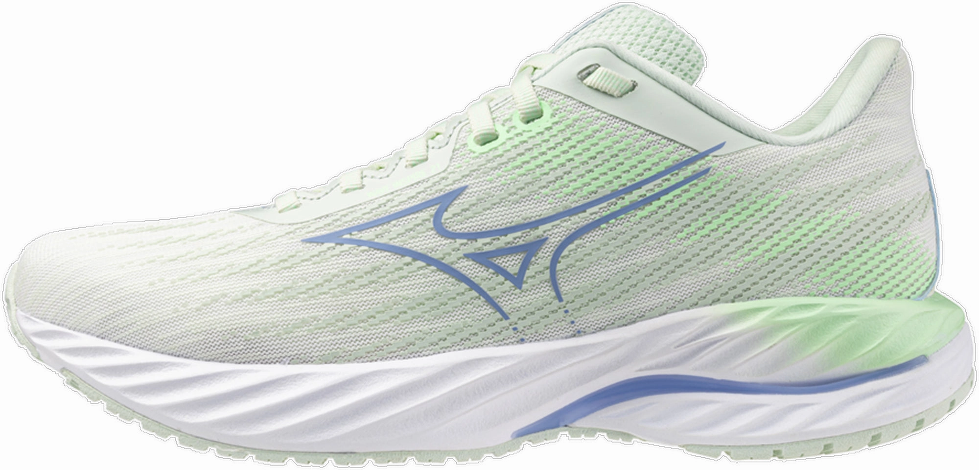 Mizuno Wave Inspire 21 Womens Running Shoes - Green Thermoplastic Heel Support Variable Density Padding