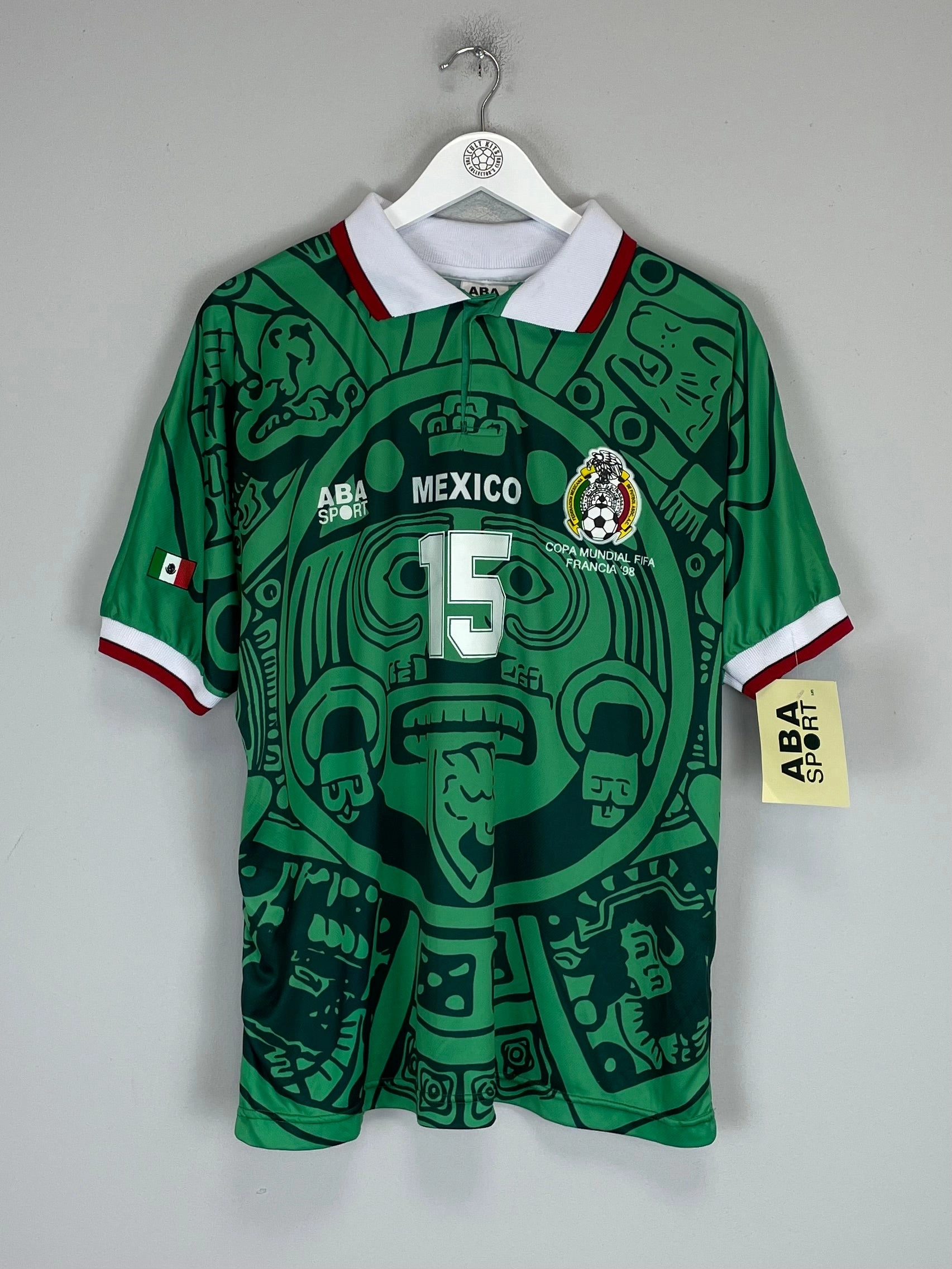 1998 Mexico Hernandez #15 *Reissue* World Cup Edition Home (Multiple) ABA Sport Dynamic Tension Banding