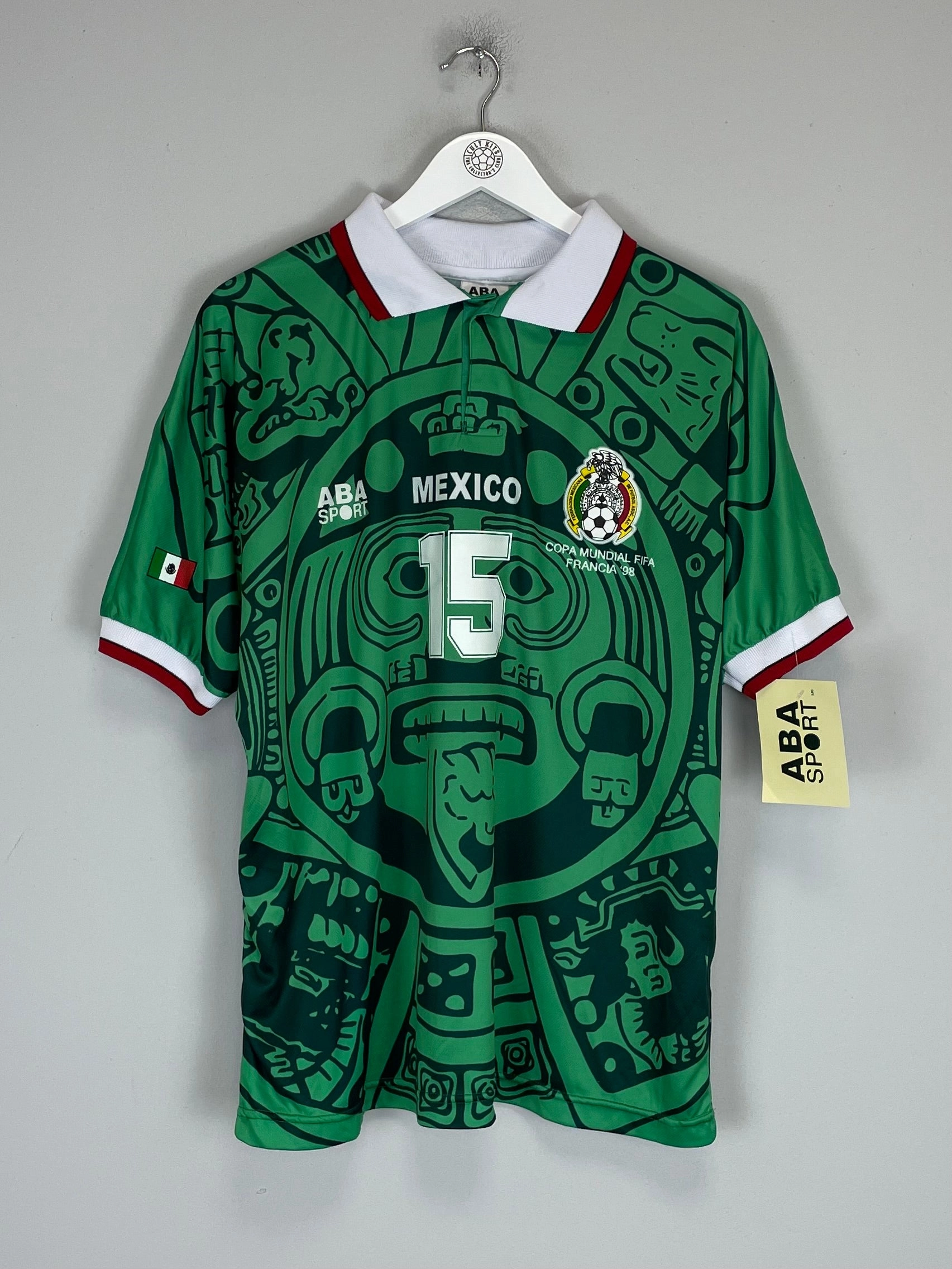 1998 Mexico Hernandez #15 *Reissue* World Cup Edition Home (Multiple) ABA Sport No Boundaries Endurance Gear