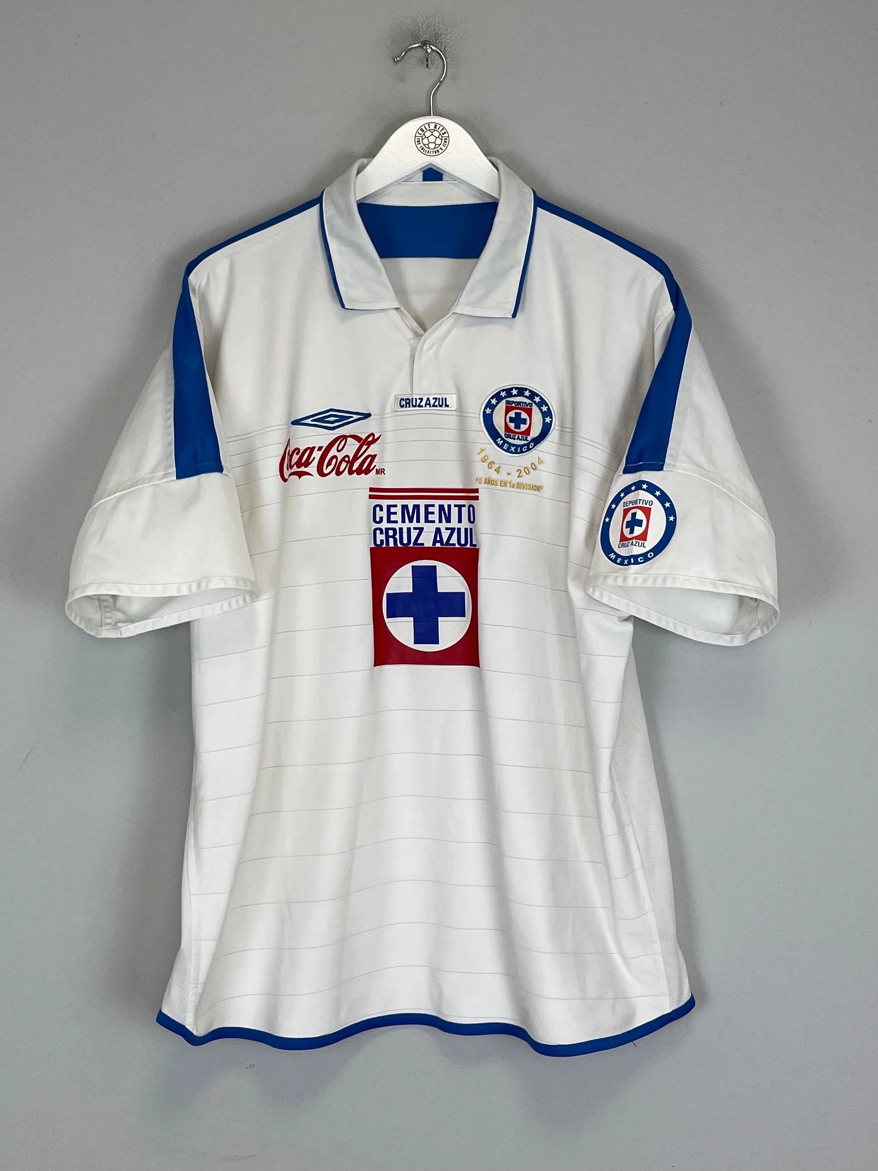 2003/04 CRUZ AZUL DELGADO #16 AWAY SHIRT (L) UMBRO Flatlock Seam Technology