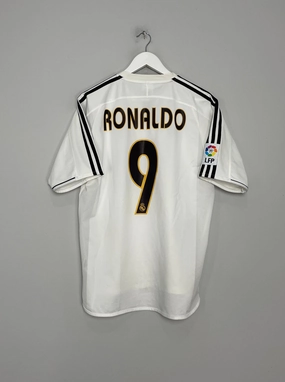 Layered Mesh Inserts Reflective Detailing 2003/04 REAL MADRID RONALDO #9 HOME SHIRT (M) ADIDAS